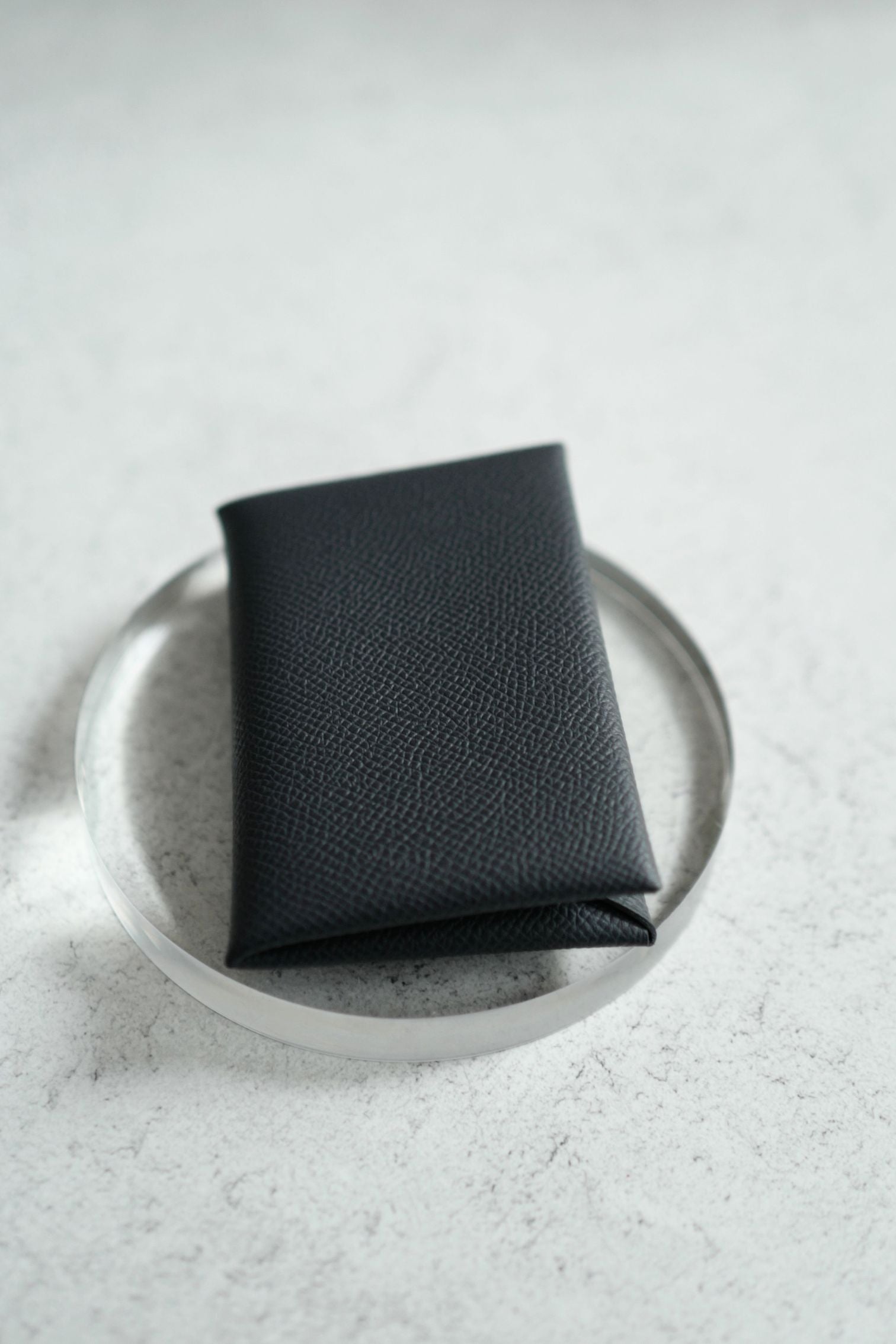 BNIB Hermes Calvi Duo in Gris Misty Epsom Leather Card Holder PHW