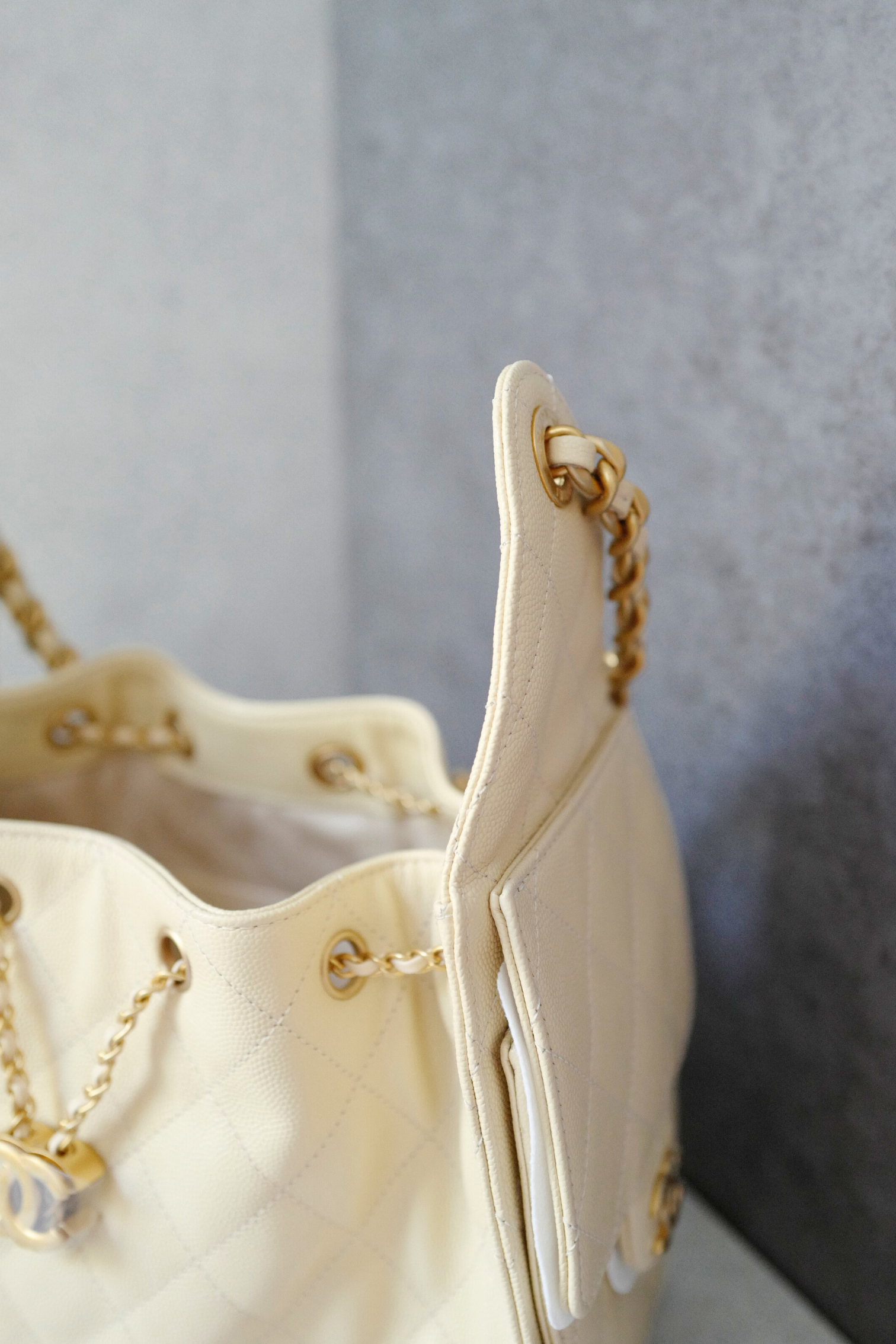 BNIB Chanel 25K Small Hobo Bag Light Beige with Gold Hardware