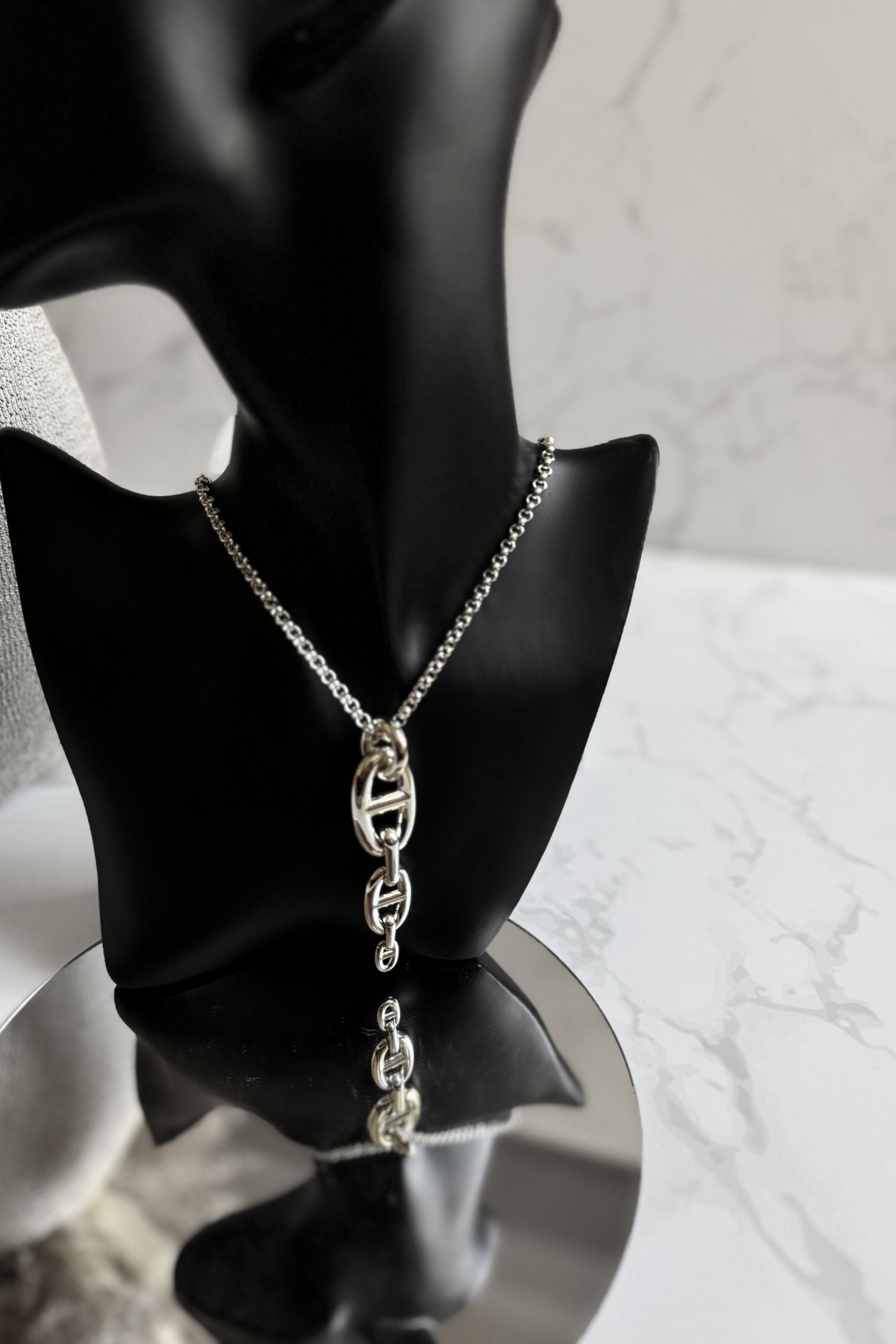 HERMES Chaine d'Ancre ネックレス シルバー Hermes Chaine d'ancre Necklace Silver Enchainee pendant