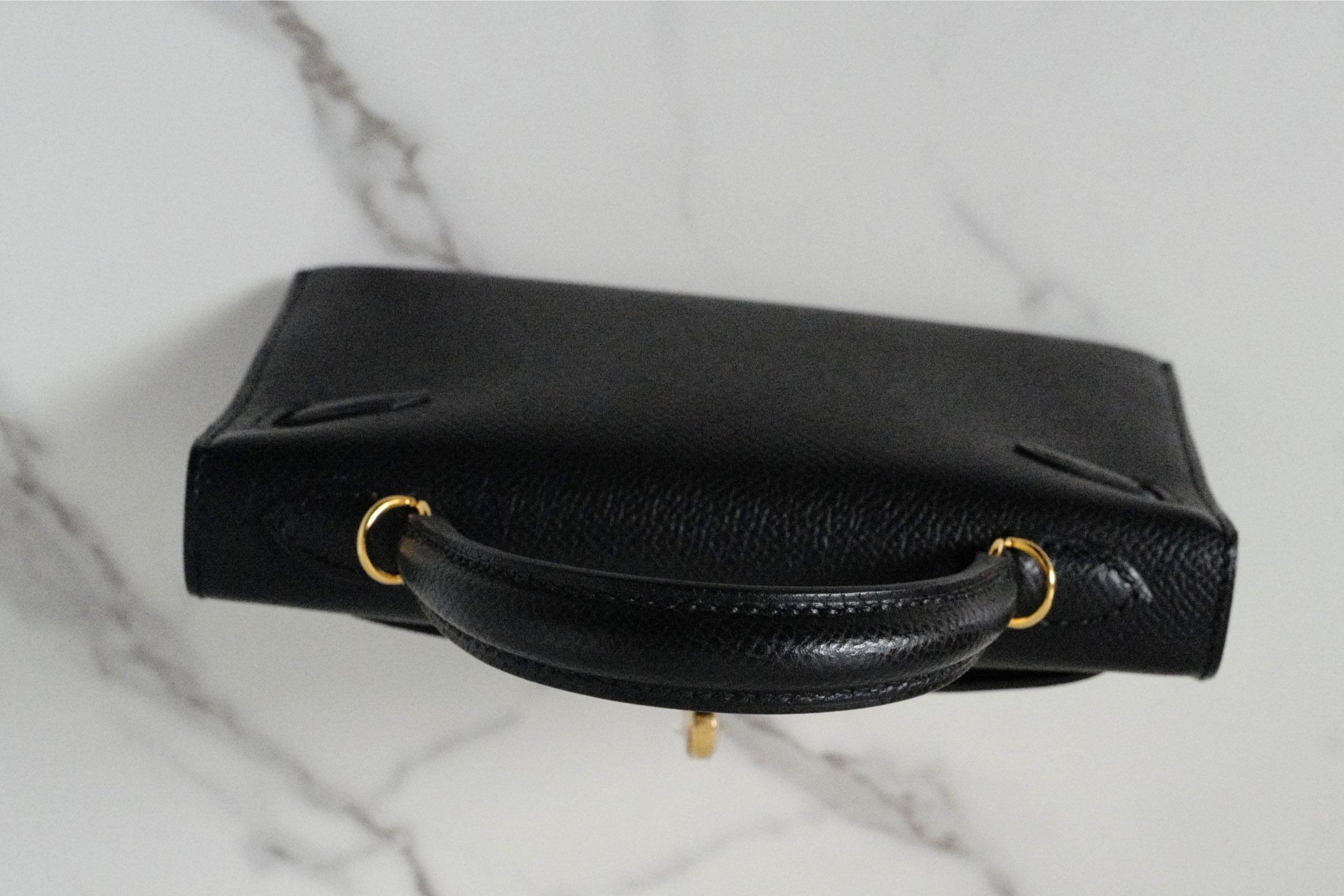 NEW Hermes Mini Kelly Black Epsom Leather Gold Hardware G Stamp 2026