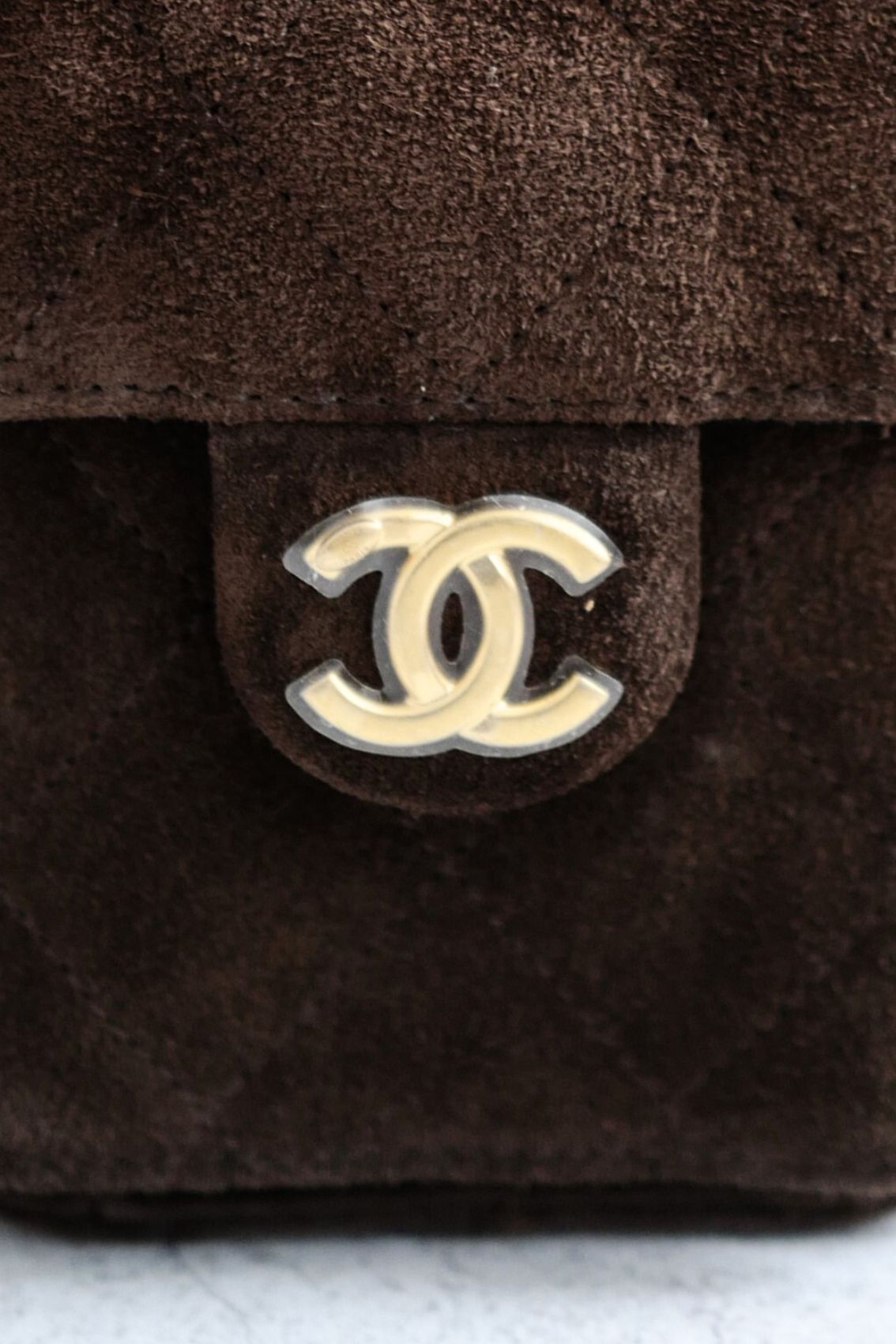 NEW Chanel 26C Mini Hobo Dark Brown Suede Gold Hardware