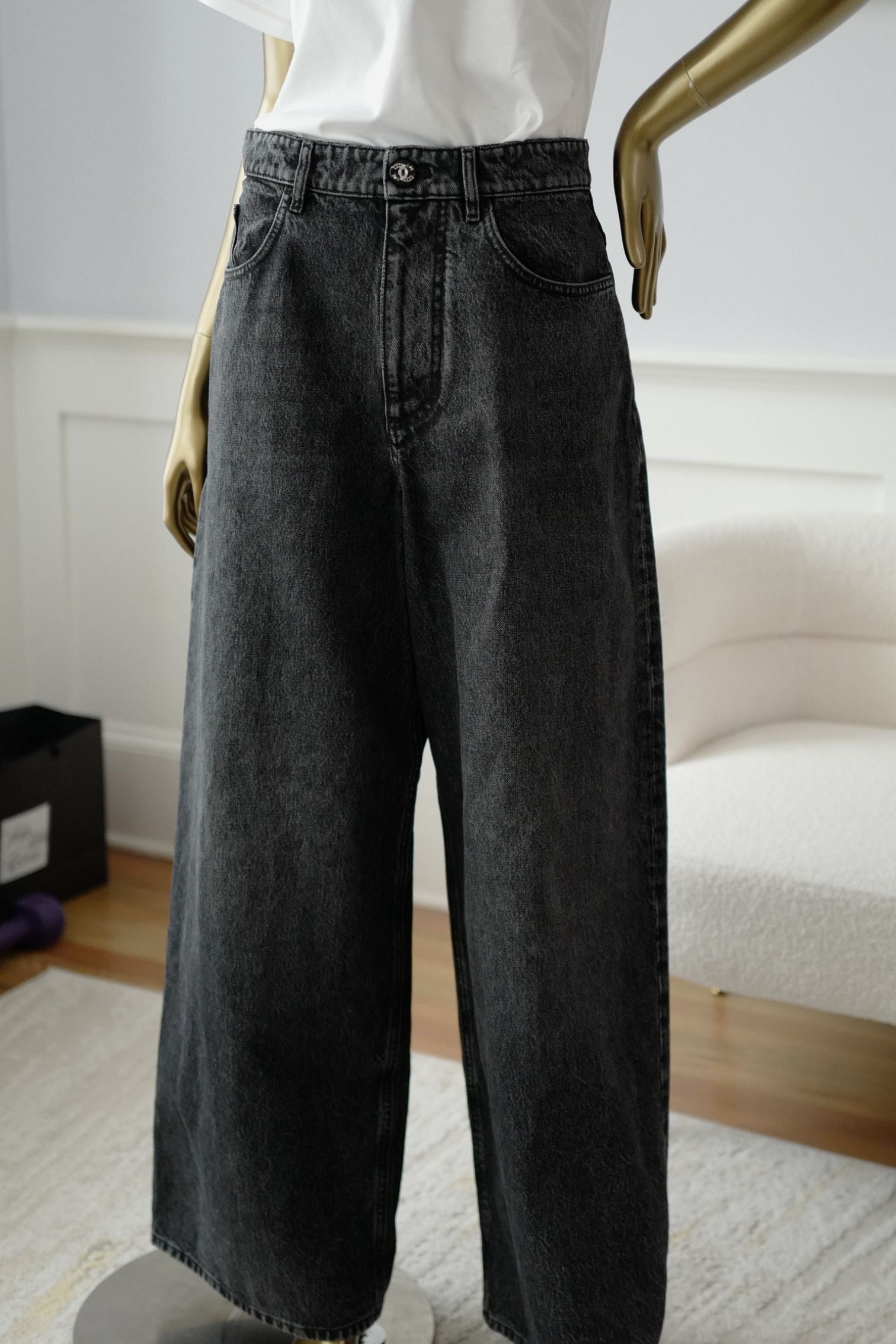 Chanel Métiers d’Art 2026 Matthieu Blazy Denim Dark Jeans Pants Size 36