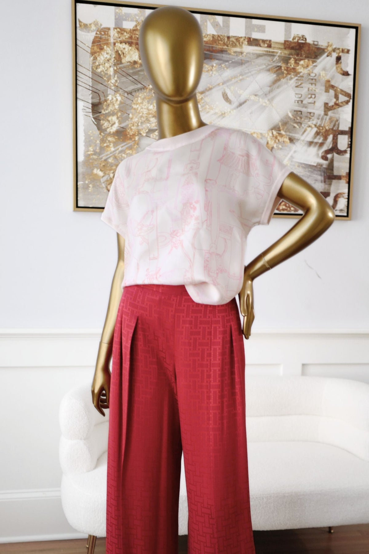 Hermès "Etriers Remix" Short Sleeveless Sweater Pullover Rose Petale Size 36