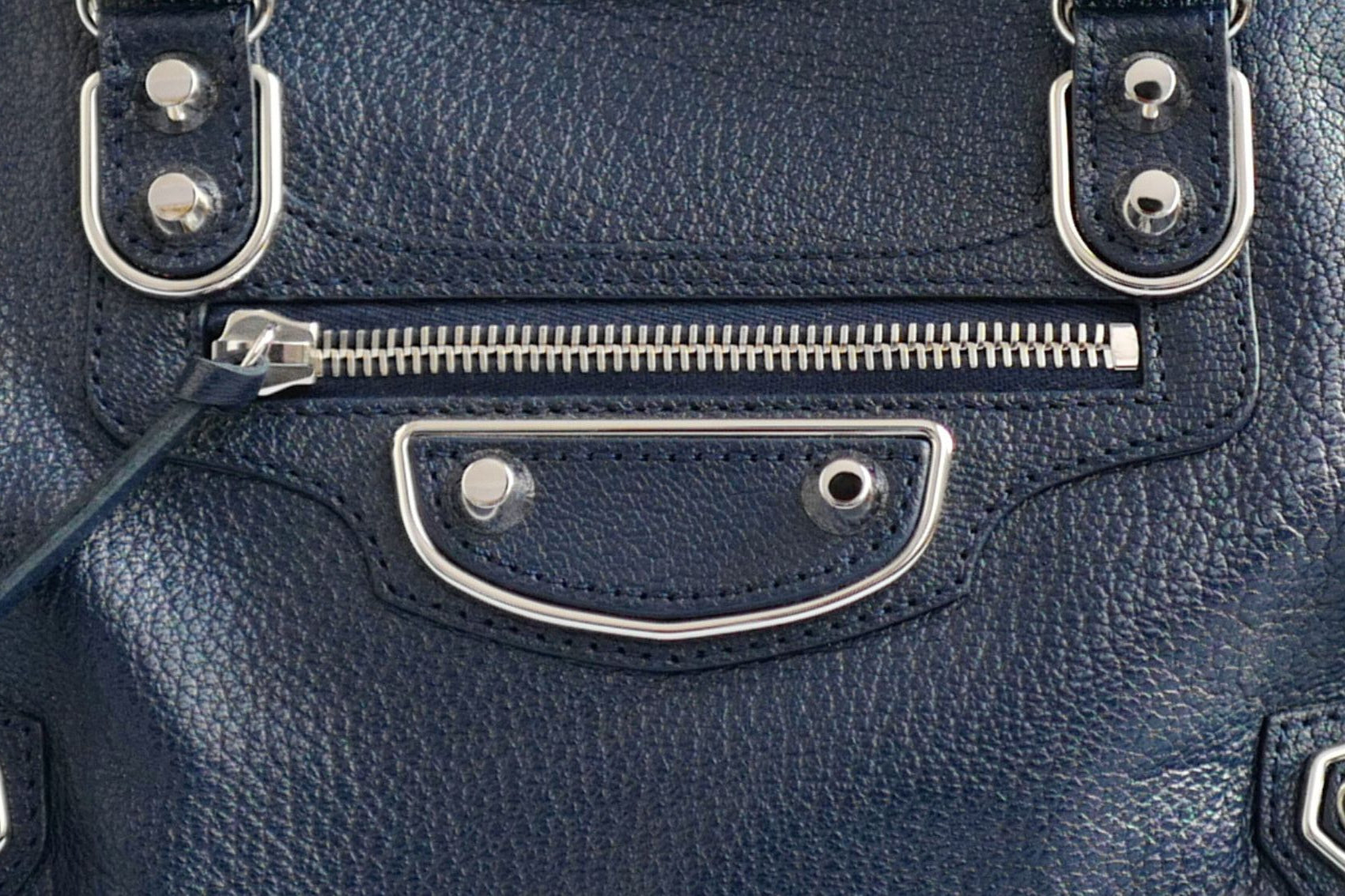 Balenciaga city small in Navy Silver Hardware