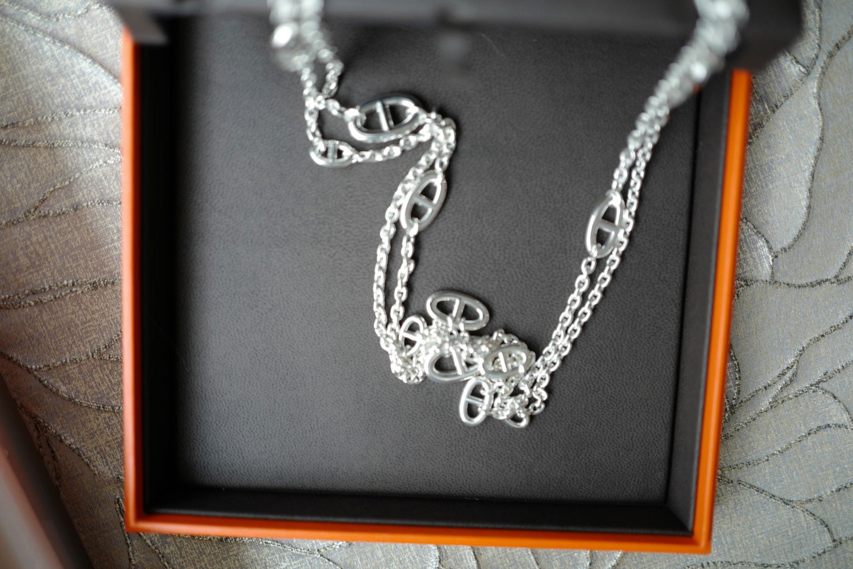 Hermès Farandole Long Necklace 160 Sterling Silver