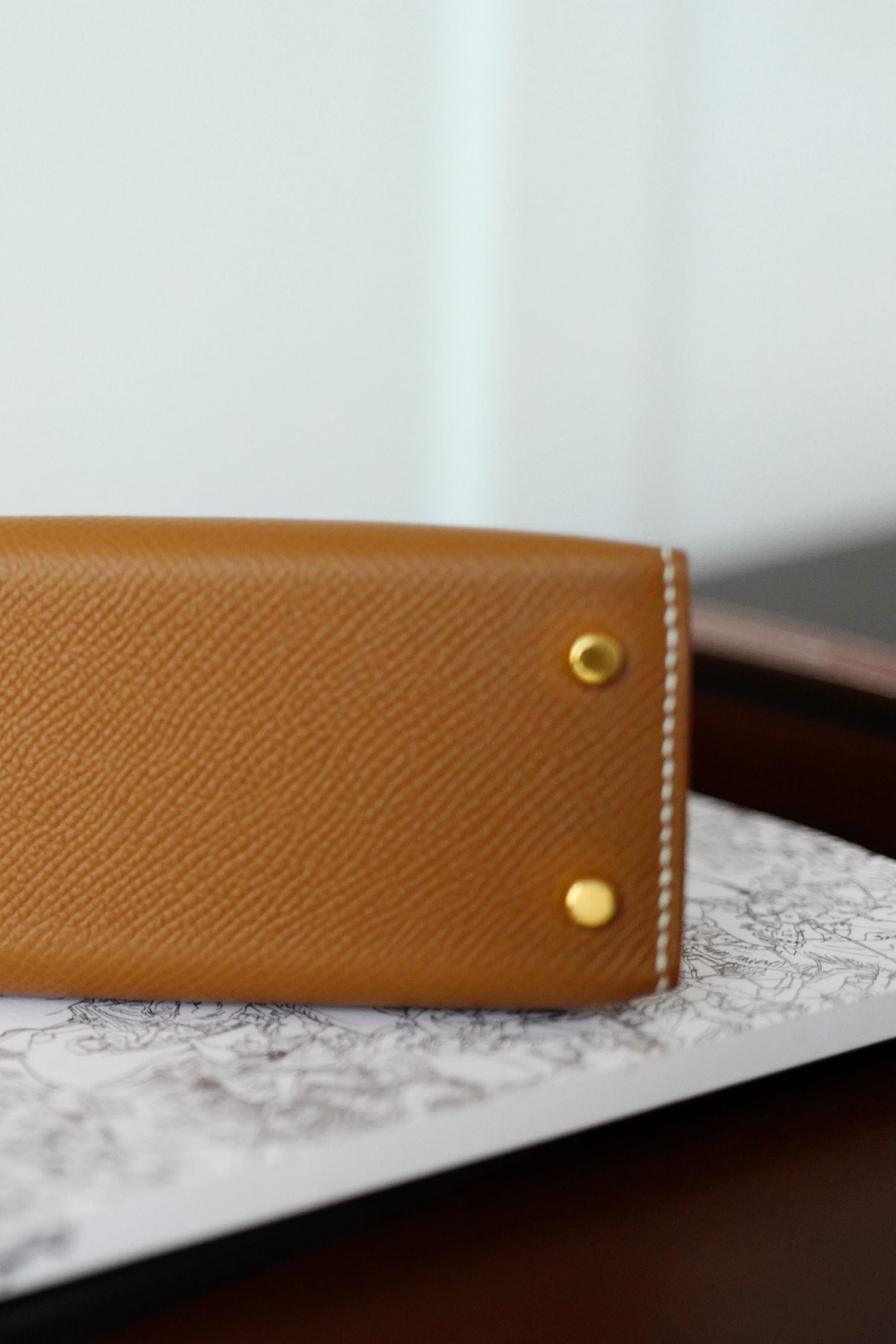 NEW Hermes Mini Kelly Gold Epsom Calfskin Gold Hardware