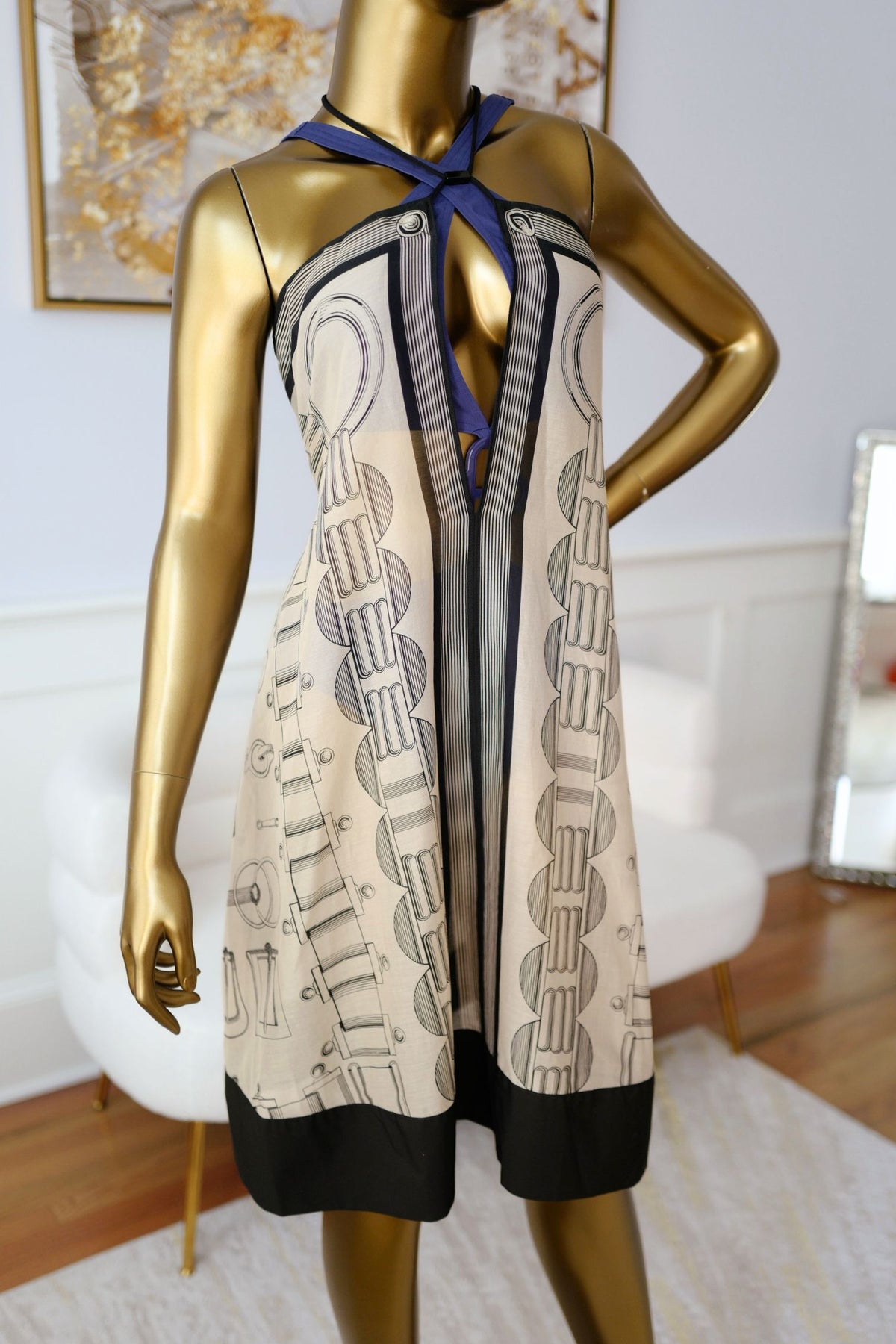 NEW Hermès "Cahier du Colporteur" Beach Dress Beige Pierre D'Istrie Size 36