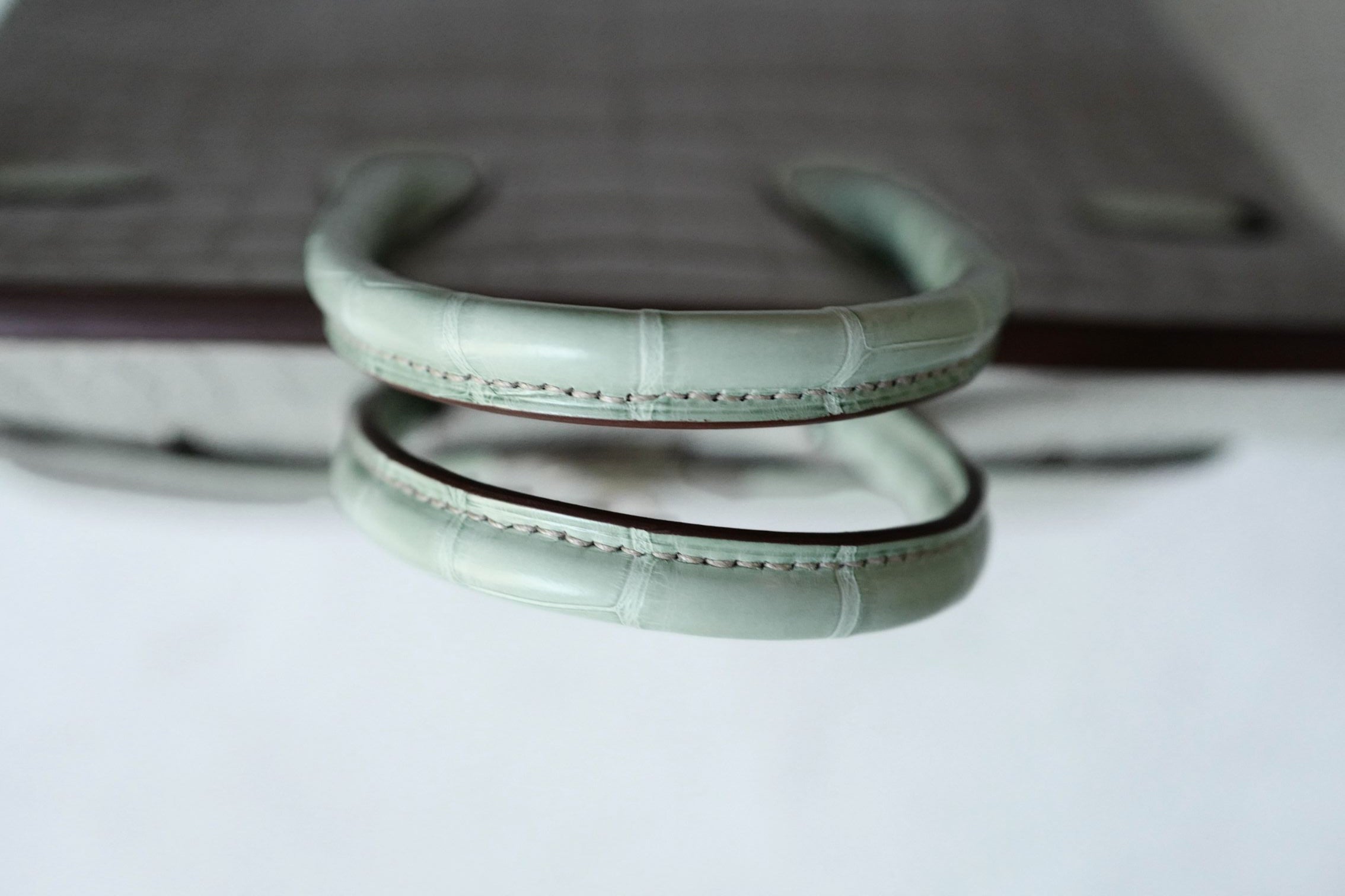Hermès Birkin 25 HSS Gris Perle Vert D'eau Matte Crocodile Brushed PHW