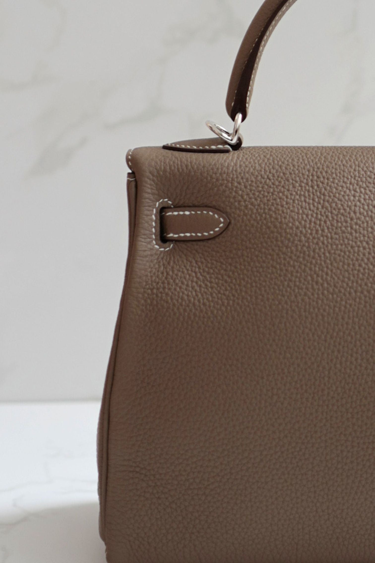 BNIB Hermes Kelly 25 Etoupe Togo Palladium Hardware G Stamp 2026