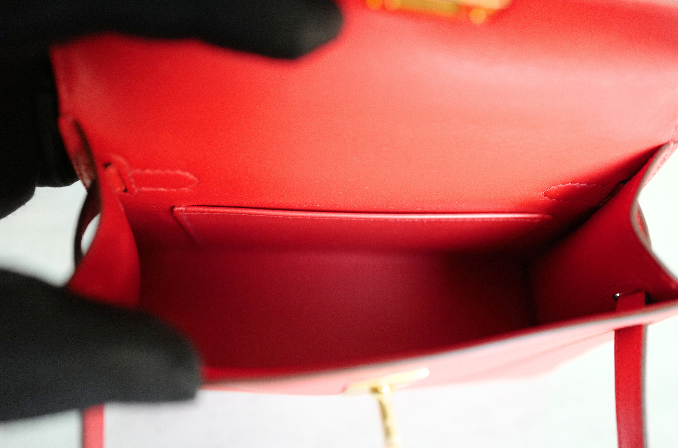 Hermès Mini Kelly Rouge De Coeur Madame Leather Gold Hardware Stamp K