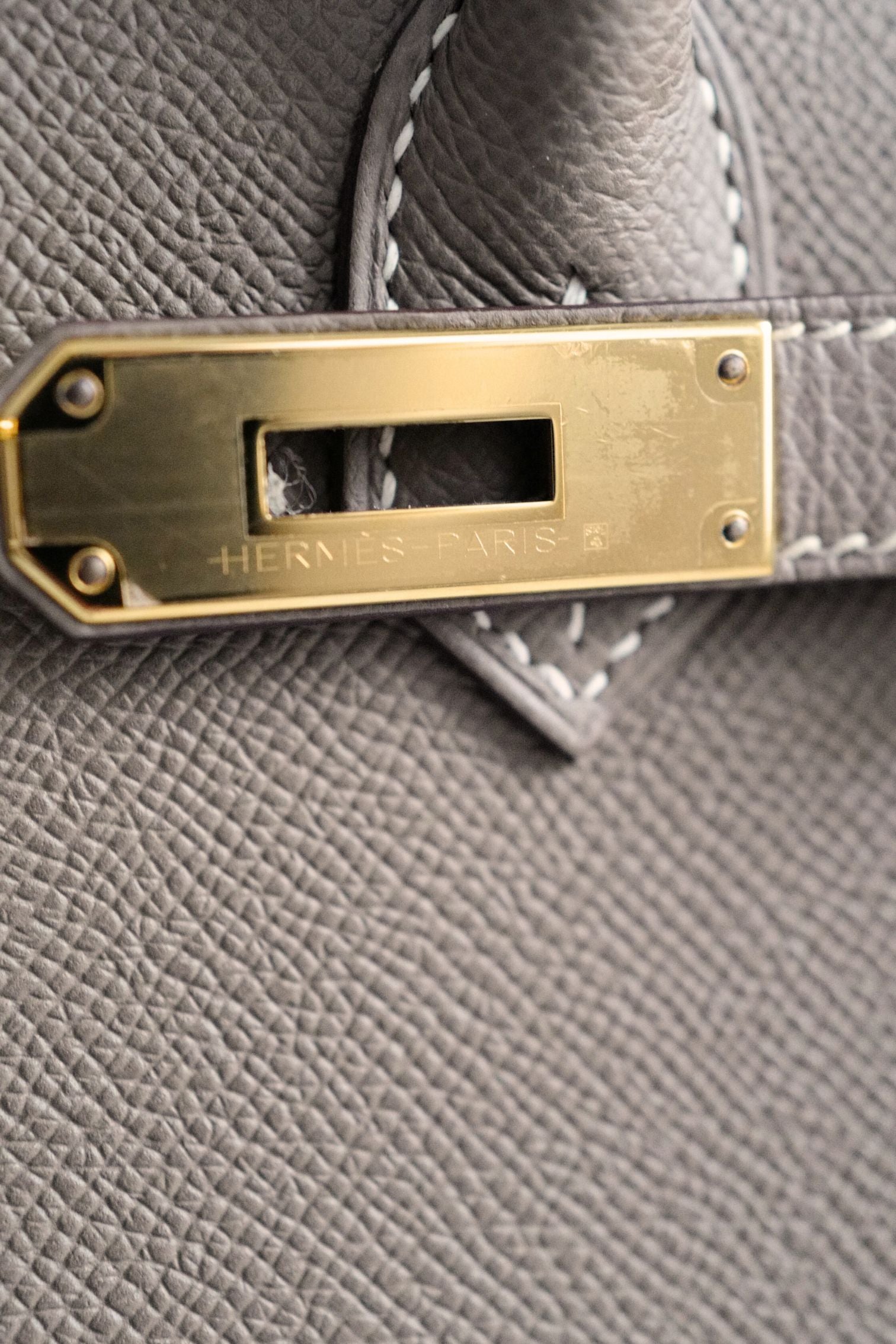 Hermès Birkin 30 Etoupe Epsom Leather Sellier with Gold HW Stamp Z