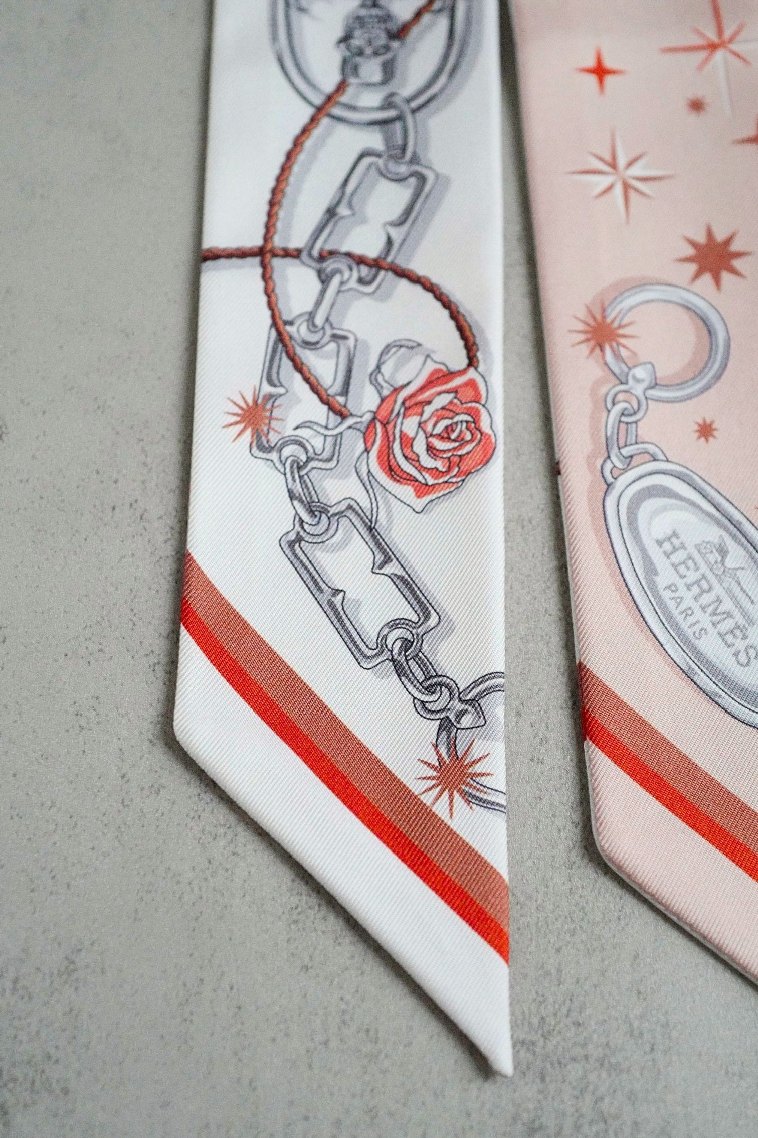 Hermès C’est La Fête Twilly Beige Rose / Caramel / Blanc