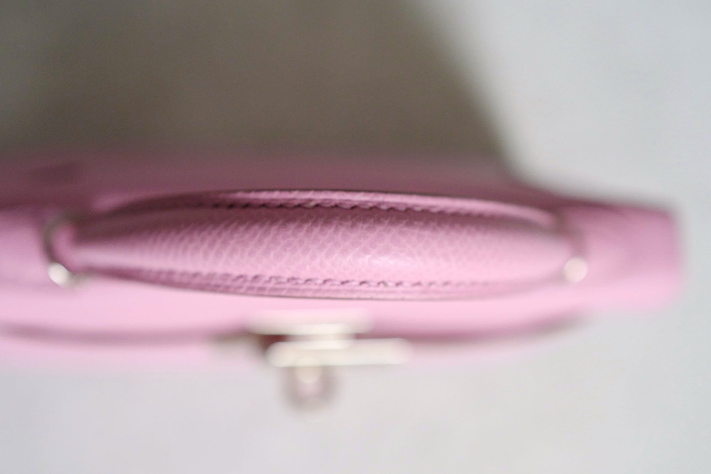 NEW Hermes Mini Kelly Mauve Sylvestre Epsom Leather Palladium Hardware