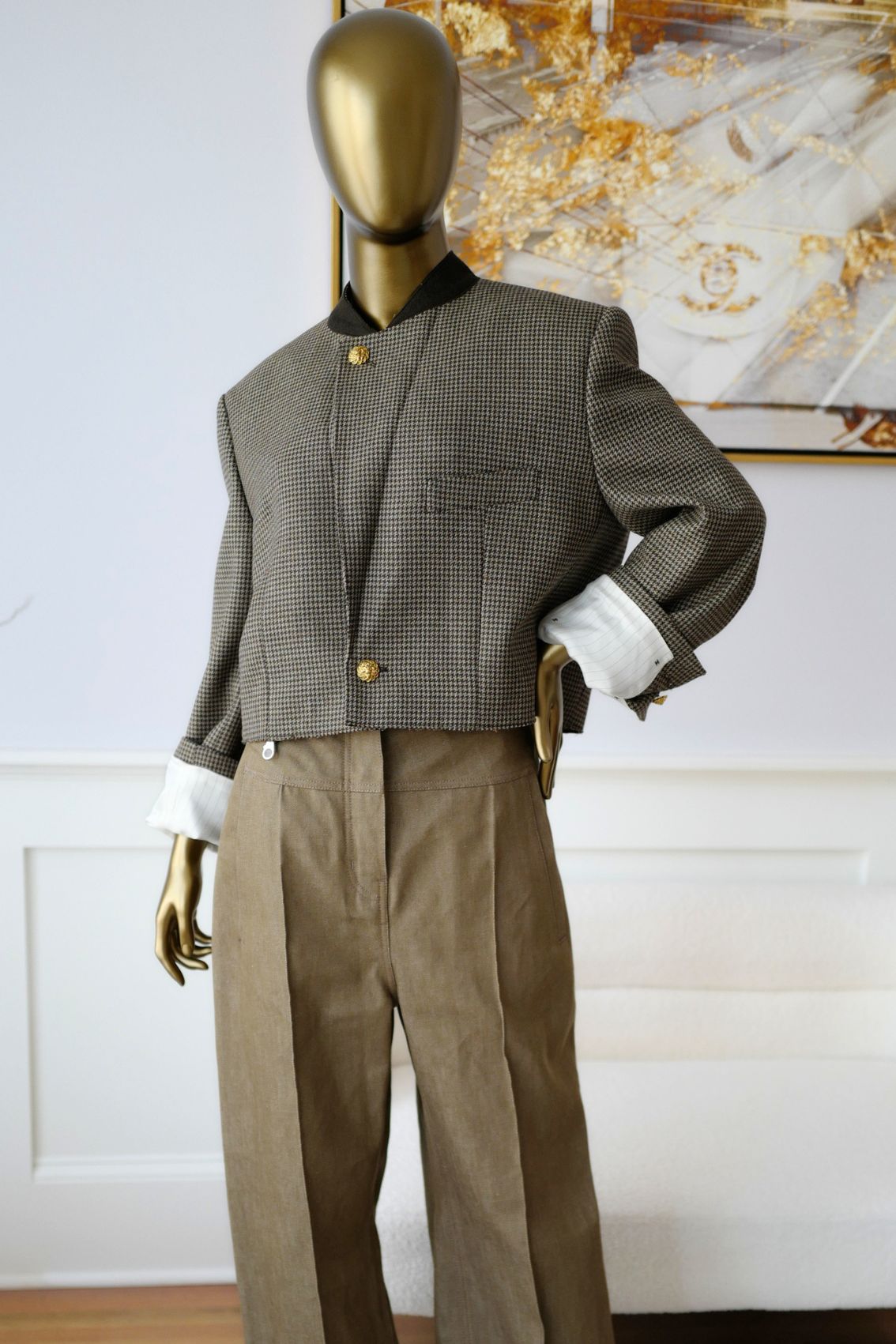 Chanel 26S spring summer Matthieu Blazy Jacket Brown Ecru/Wool size 36
