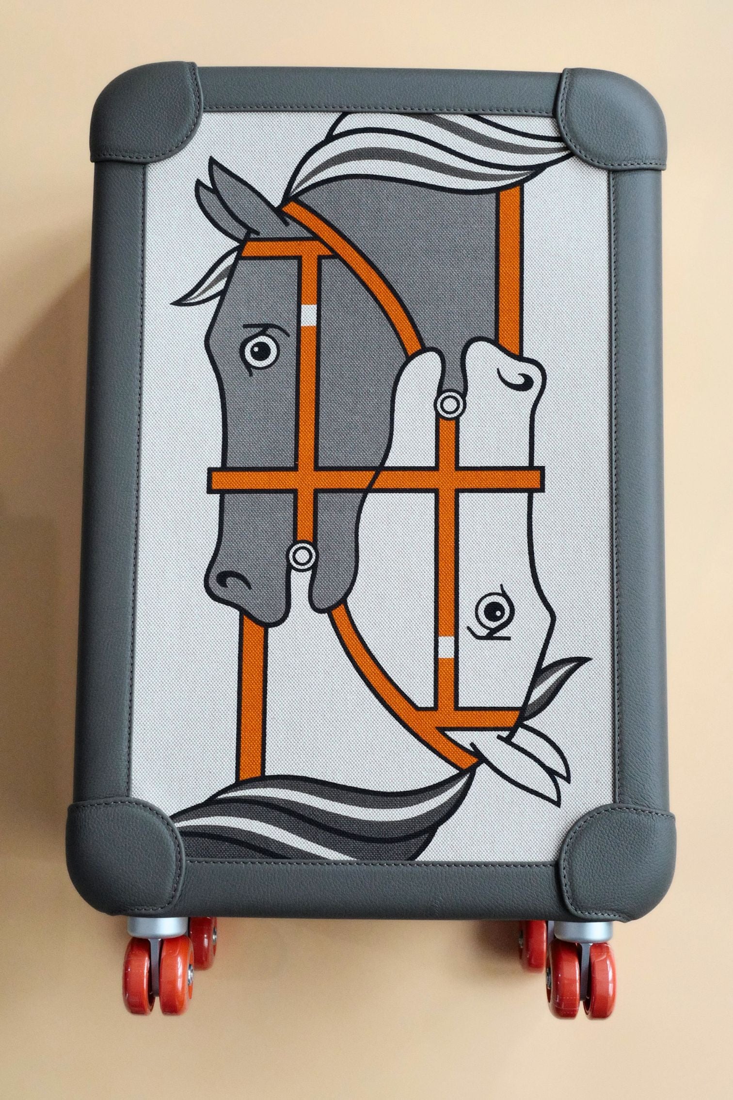 Hermès R.M.S II Cabin Suitcase Toile H Plume Quadrige Étain/Ecru Régate