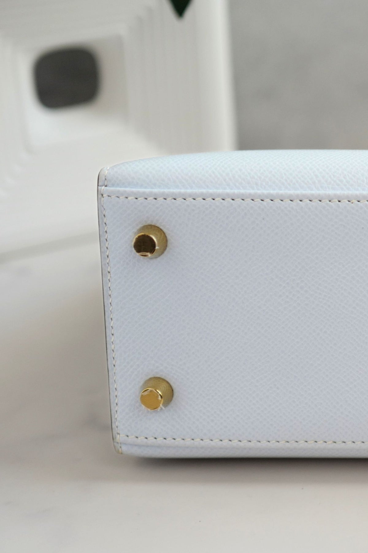 Hermes Kelly 25 Bleu Brume Epsom Sellier Gold Hardware