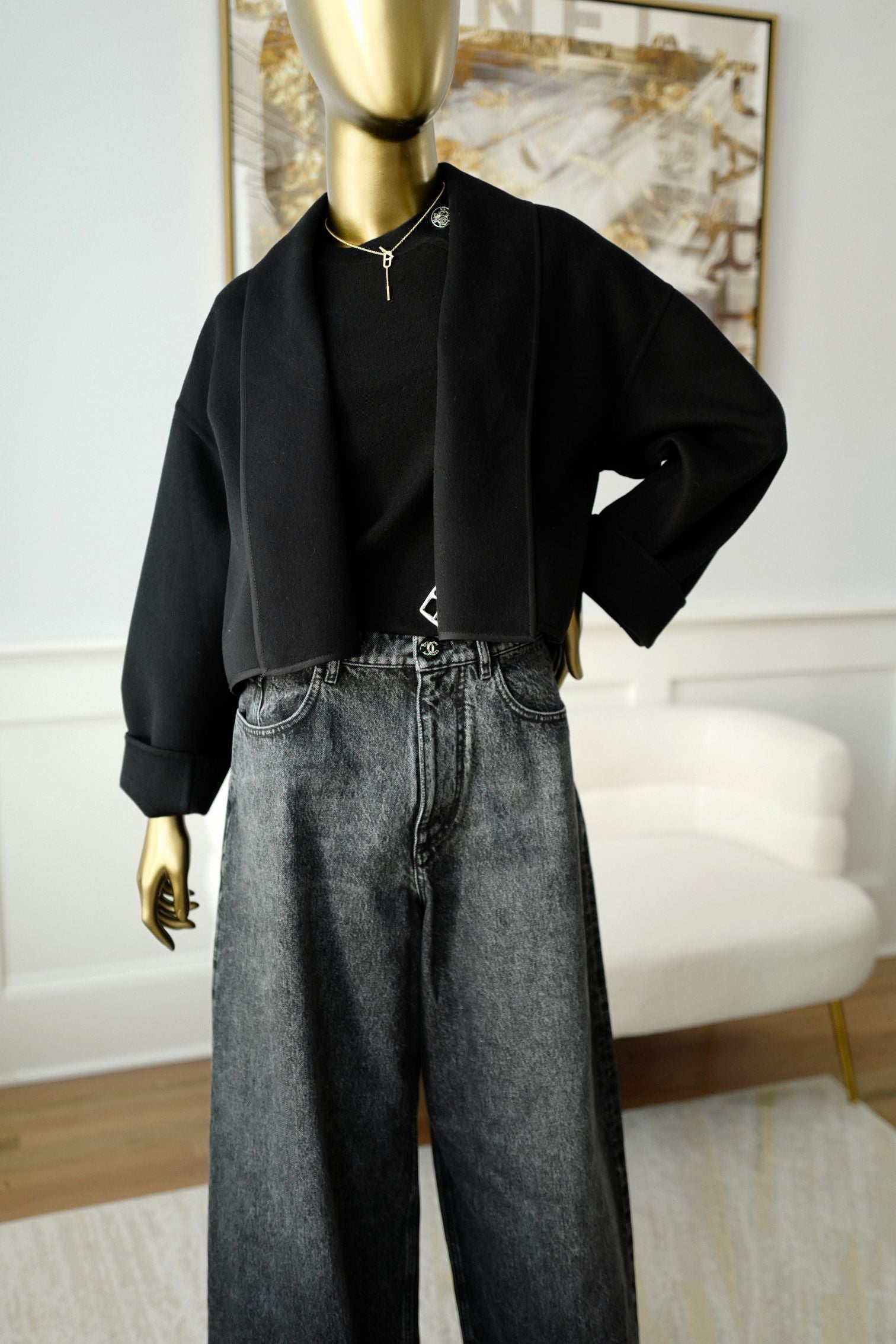 NEW Hermes Cashmere Jacket in Noir Size 36