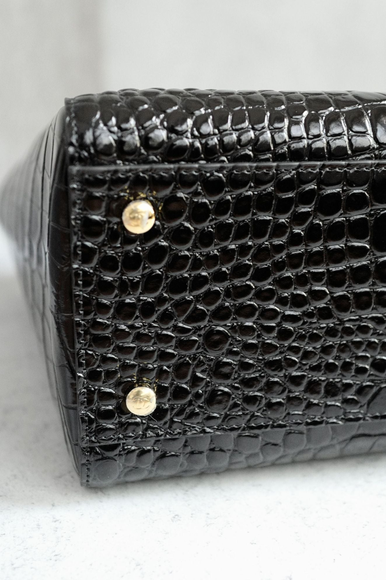 Chanel 26s Matthieu Blazy Small Shopping Bag Black Crocodile Embossed Calfskin Gold Hardware