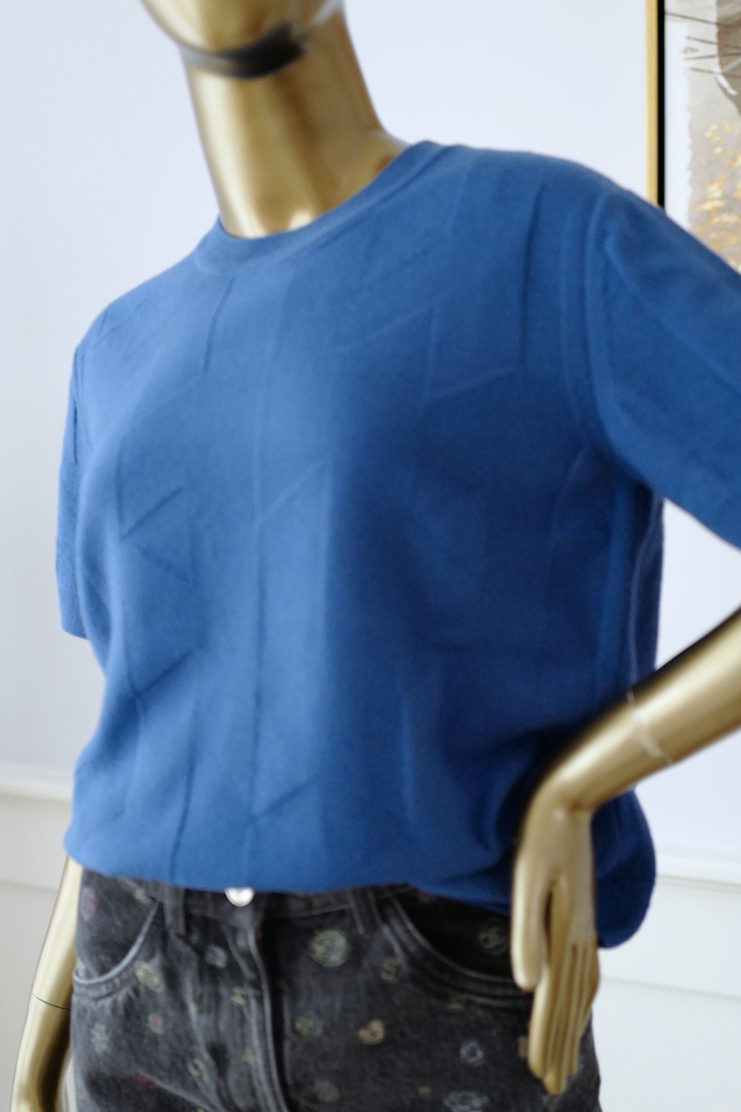 Hermès Pull Manches Longues Bleu Payne Size 38