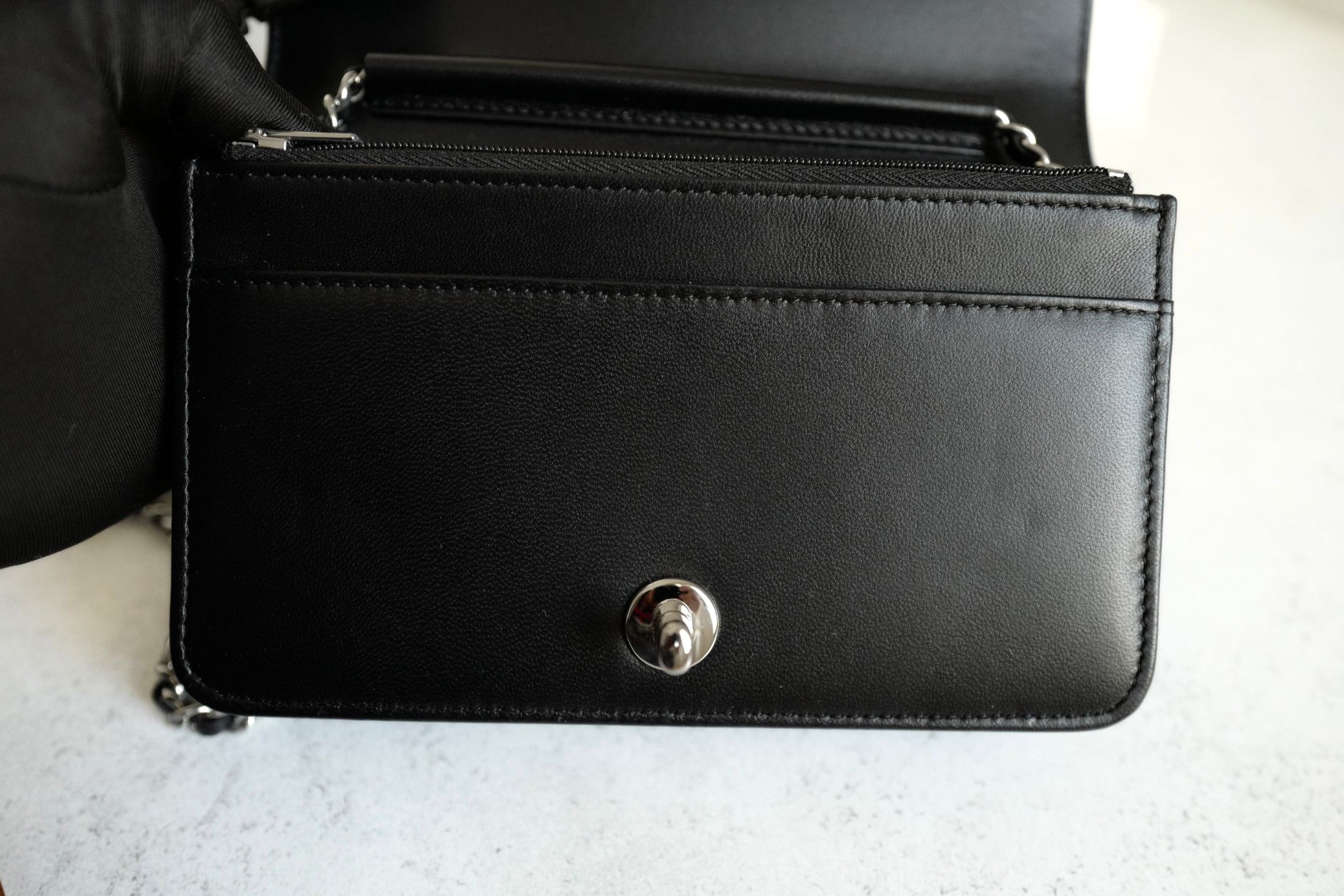 New 23K Chanel Classic Reversible Sequin CC Wallet On Chain Handbag