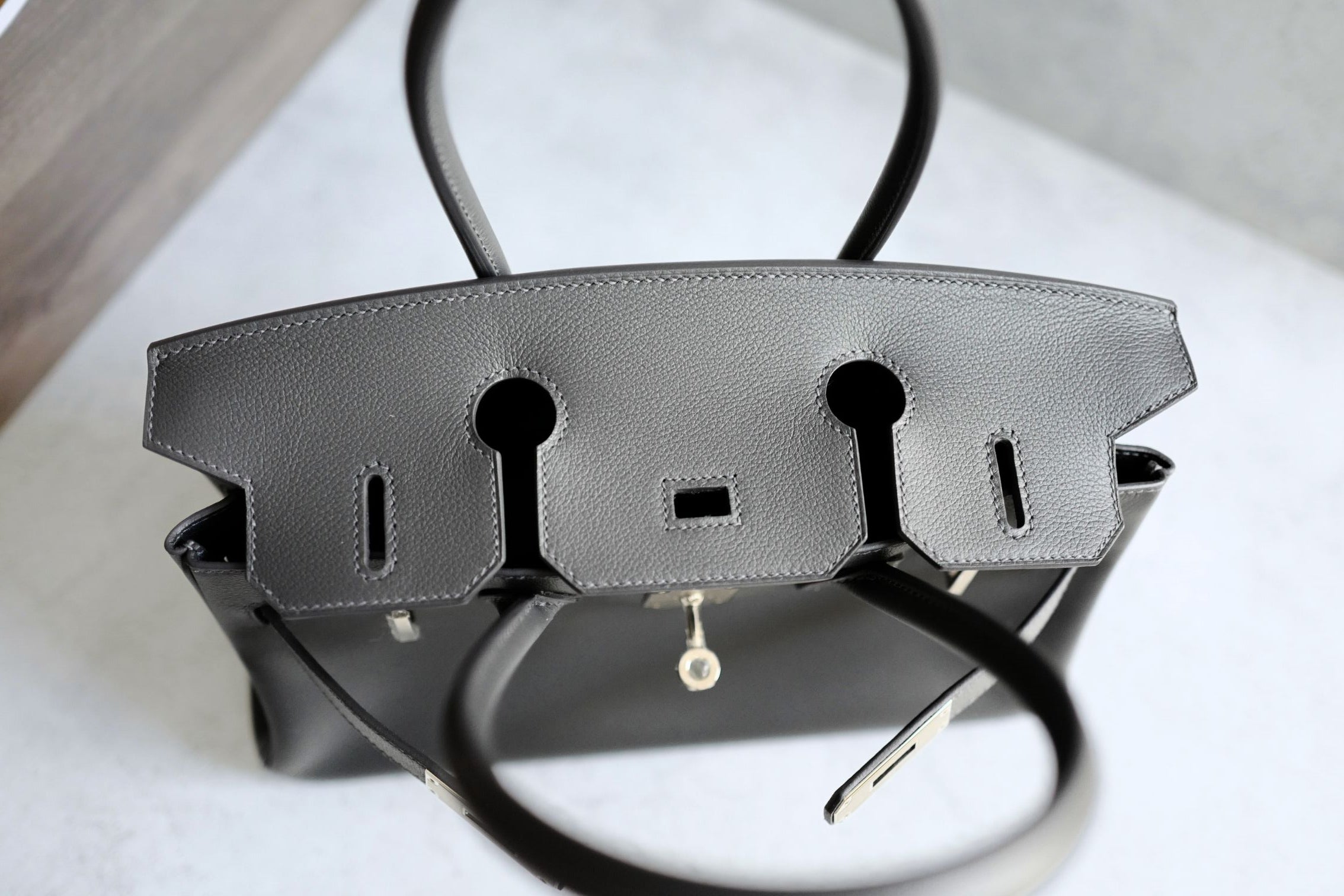 Hermès Birkin Shoulder Light Ardoise Veau Leather PHW K Stamp