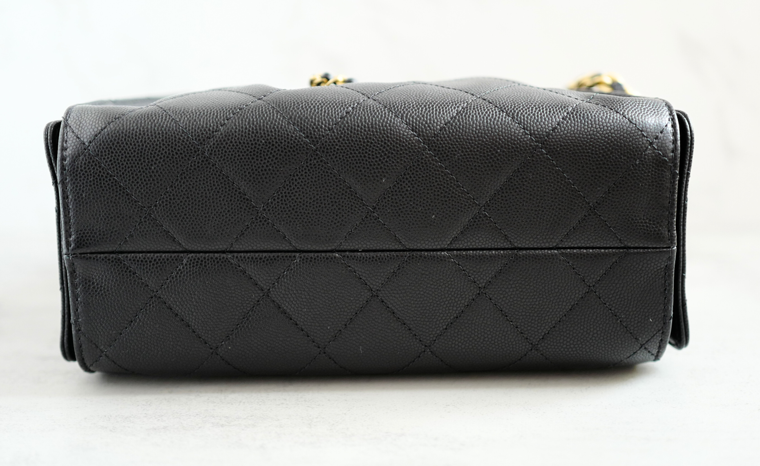 BNIB Chanel 26C Mini Hobo Bag Black Grained Calfskin with Gold Hardware