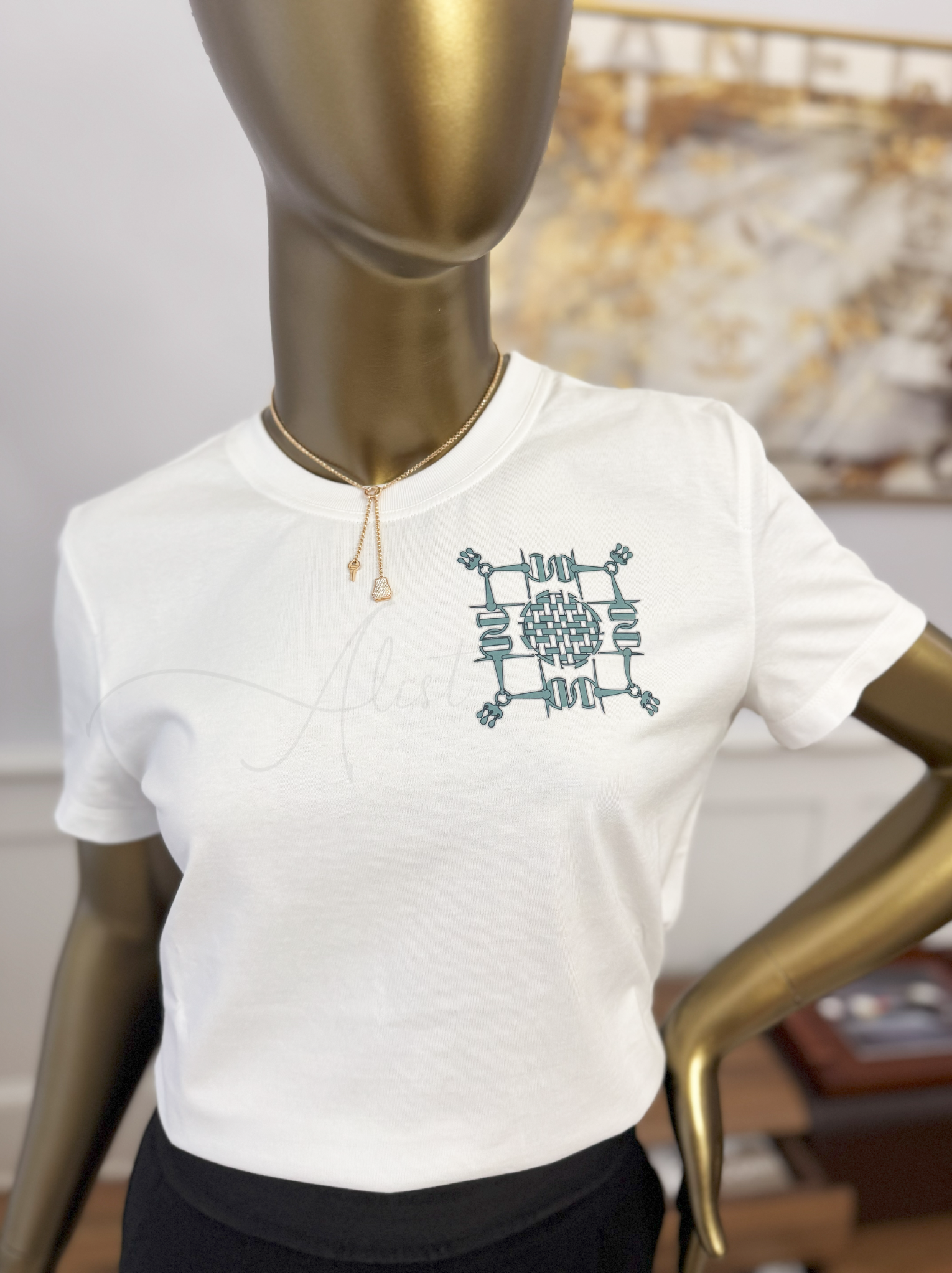 Hermes T-shirt Droit Mini Mors Blanc 38