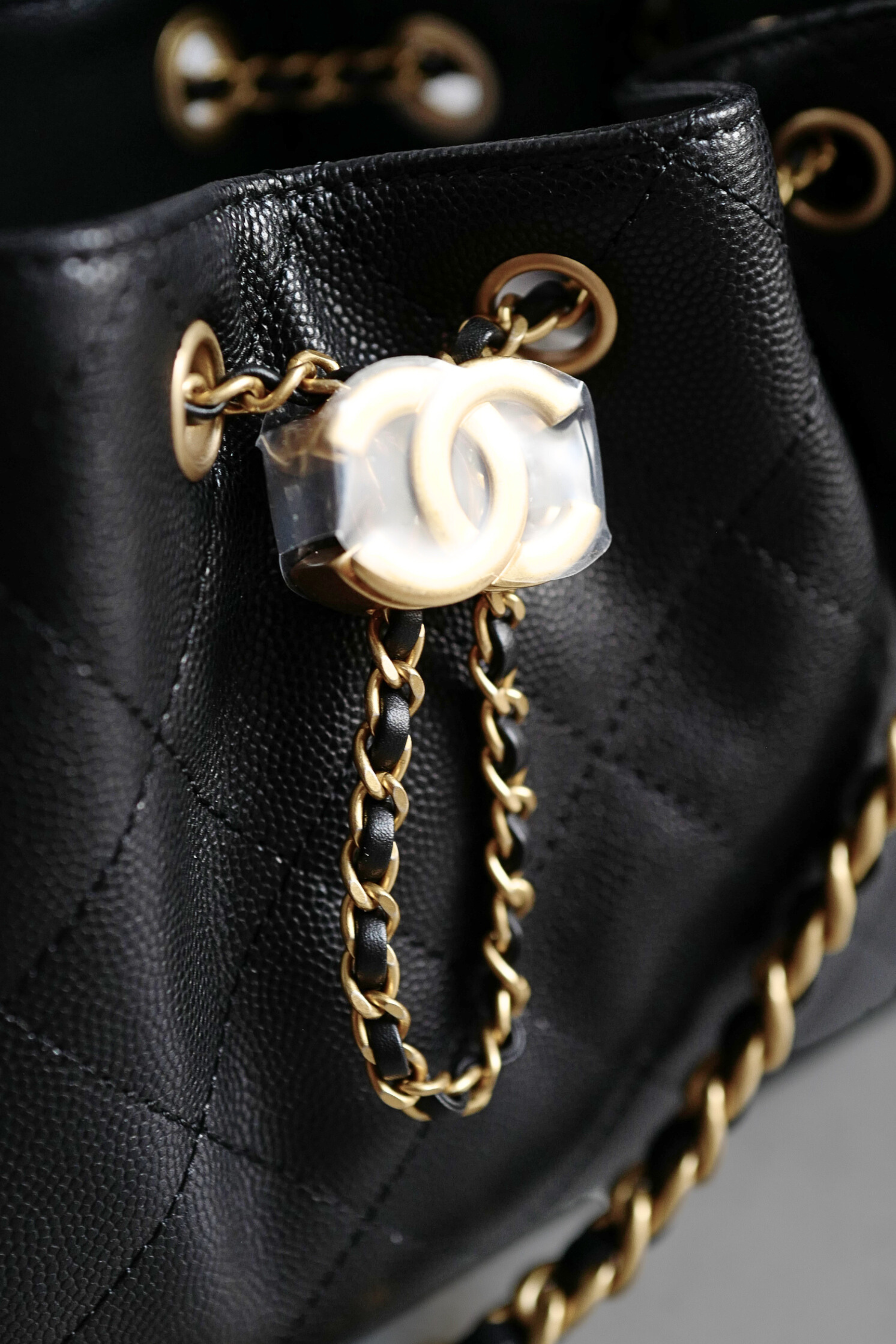 BNIB Chanel 26C Mini Hobo Bag Black Grained Calfskin with Gold Hardware