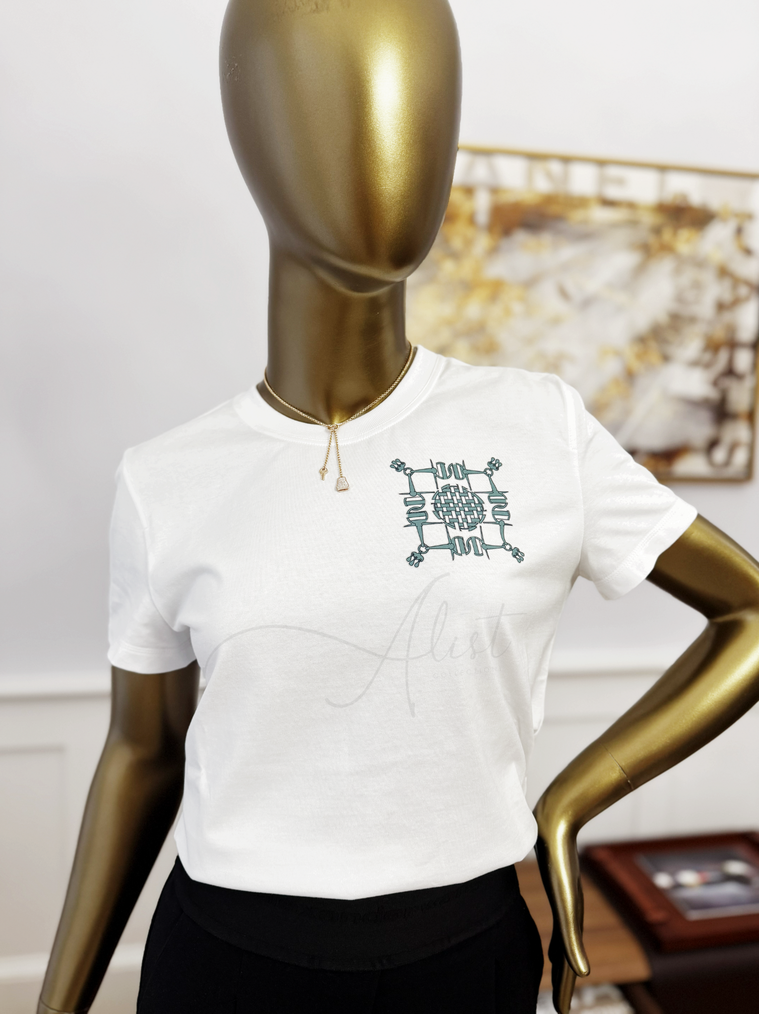 Hermes T-shirt Droit Mini Mors Blanc 38