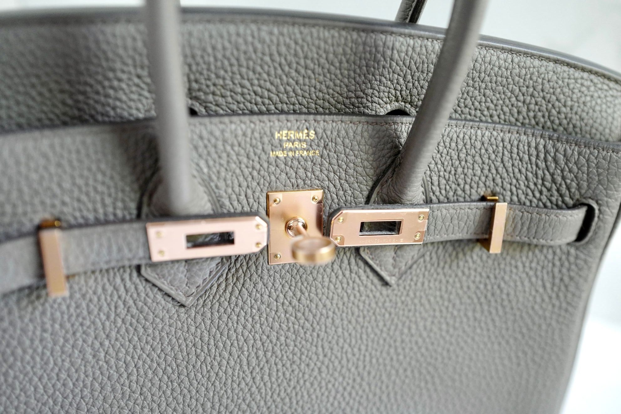Hermès Birkin 25 Etain Togo Leather Gold Hardware Z Stamp