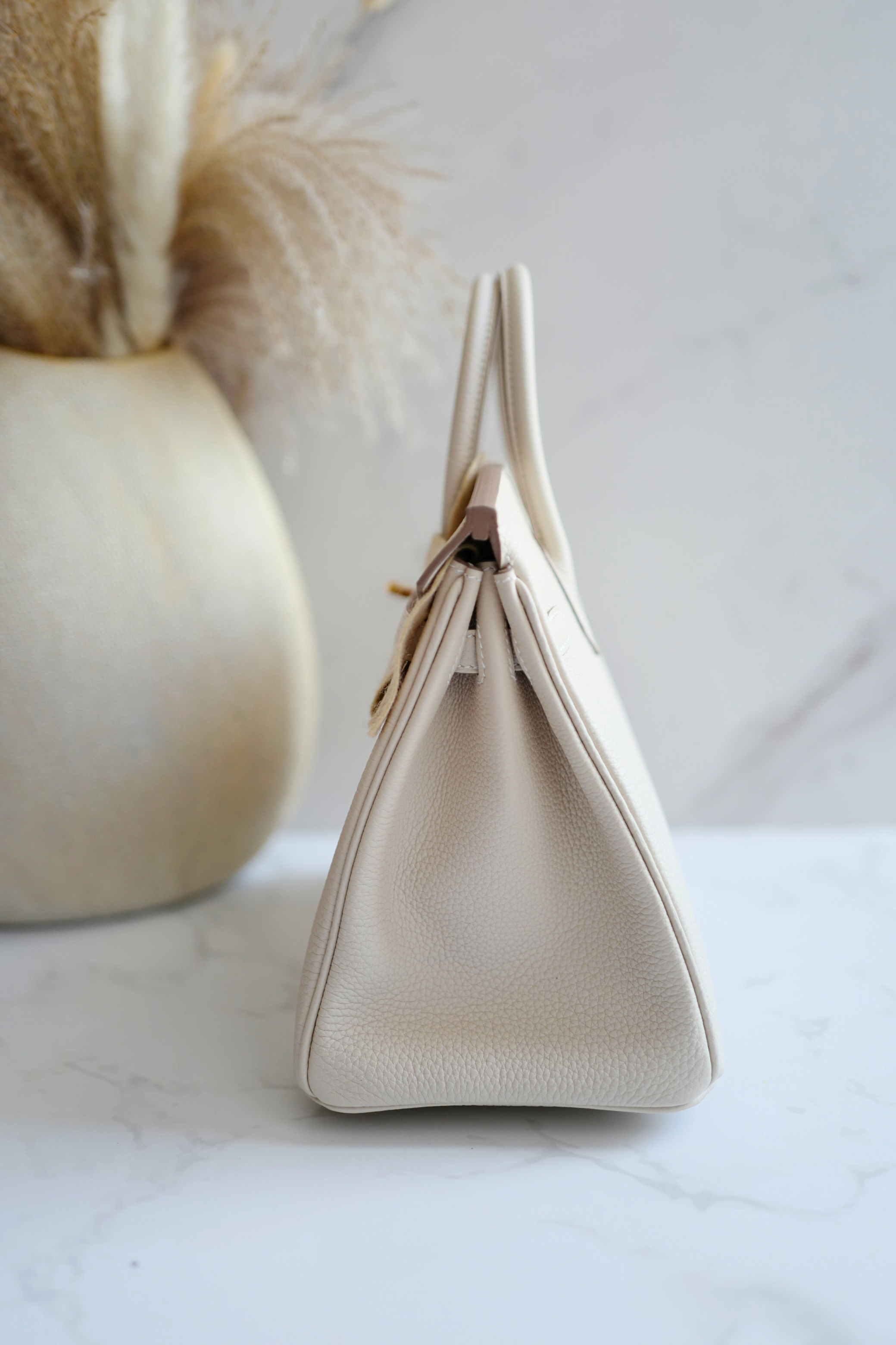 BNIB Hermès Birkin 25 Bag Craie Togo Leather with Gold Hardware