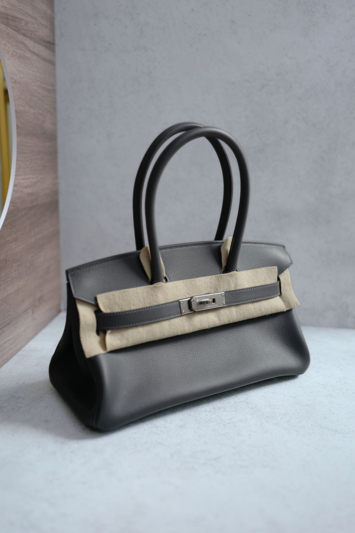 Hermès Birkin Shoulder Light Ardoise Veau Leather PHW K Stamp