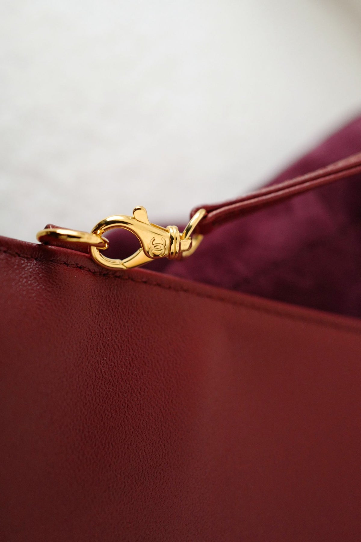 NEW Chanel 26B Large Tote Bordeaux Burgundy Suede Calfskin Gold Hardware