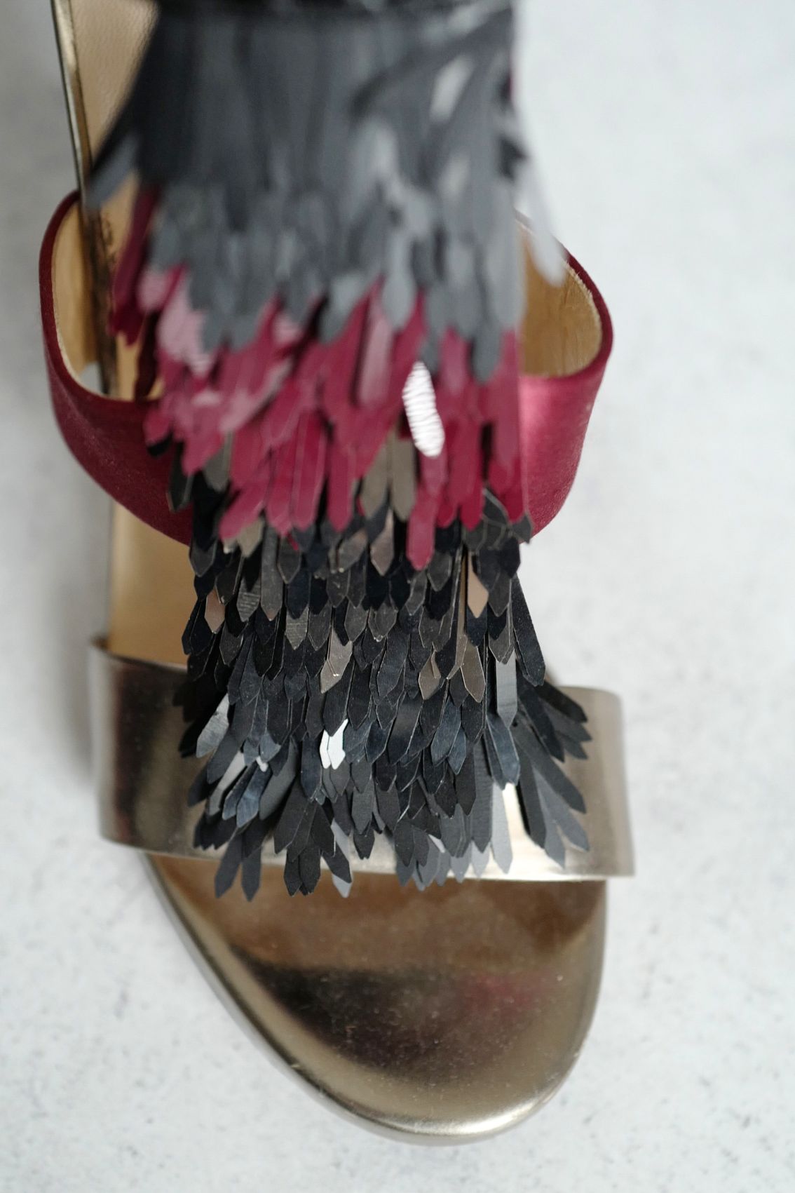 Preloved Jimmy Choo Heels Fedora Razor Sequins size 36.5