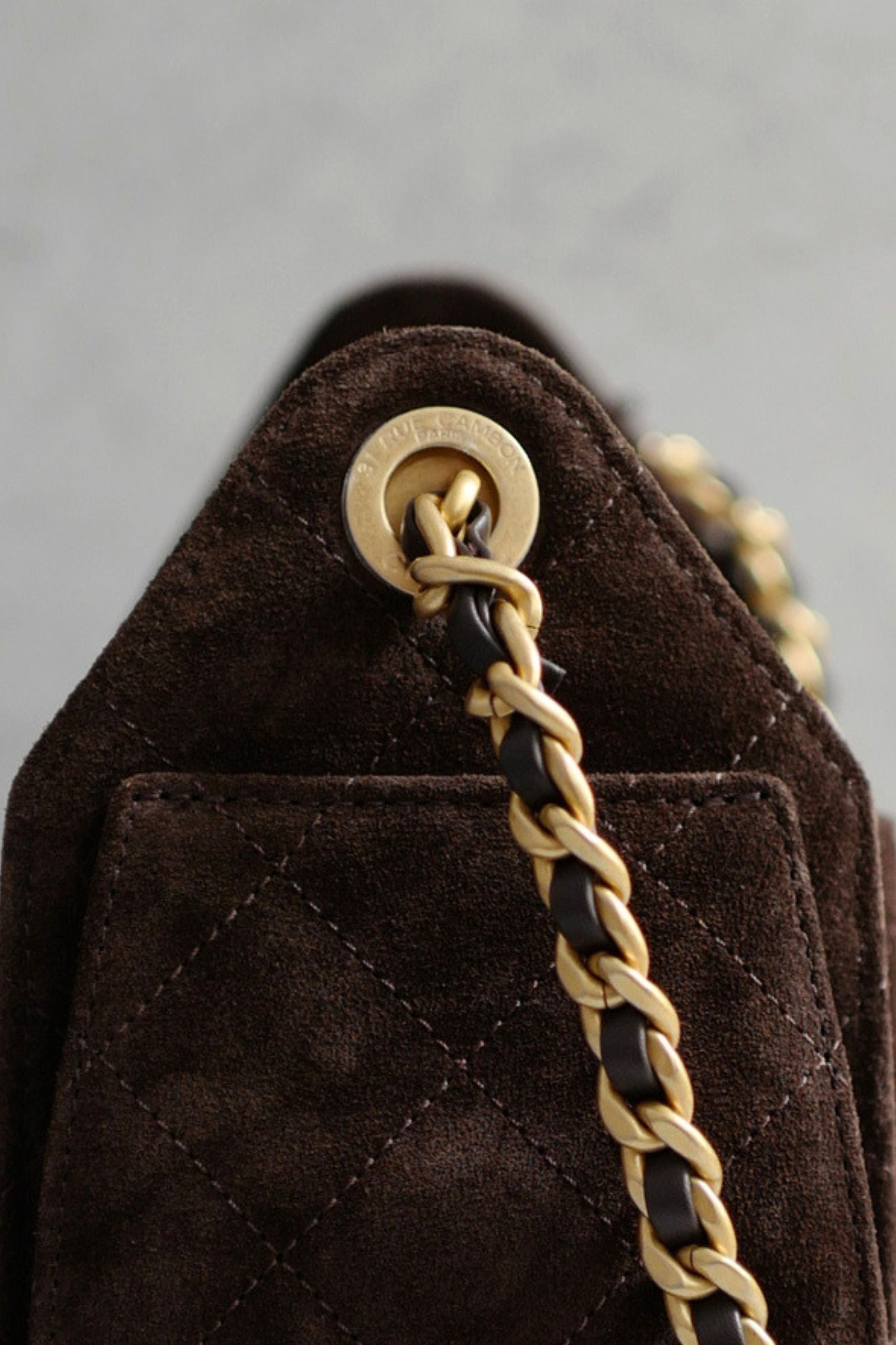Chanel 26C Mini Hobo Dark Brown Suede Calfskin Gold Hardware