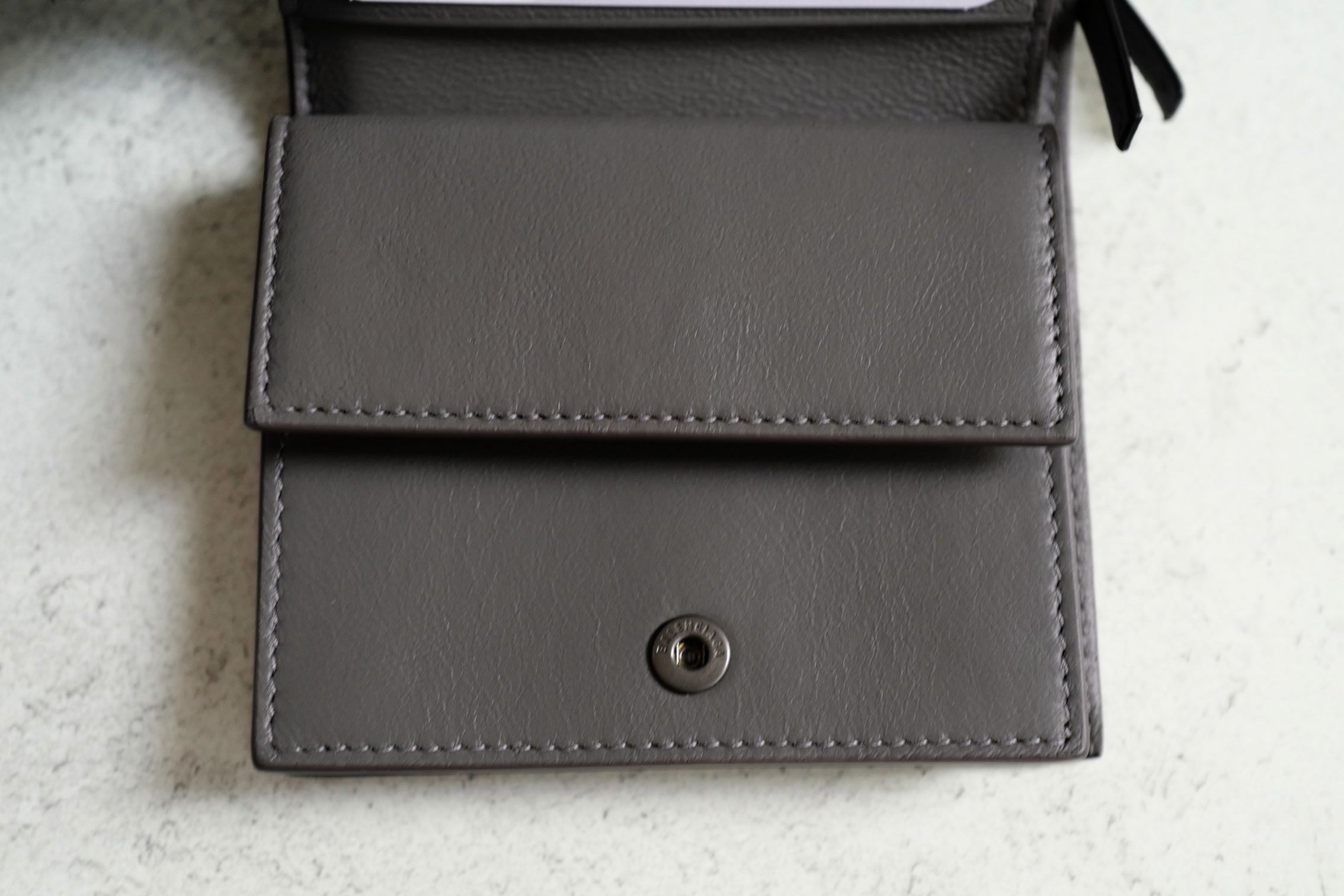 BNIB Balenciaga Women's Neo Classic Mini Wallet in Dark Grey Calfskin