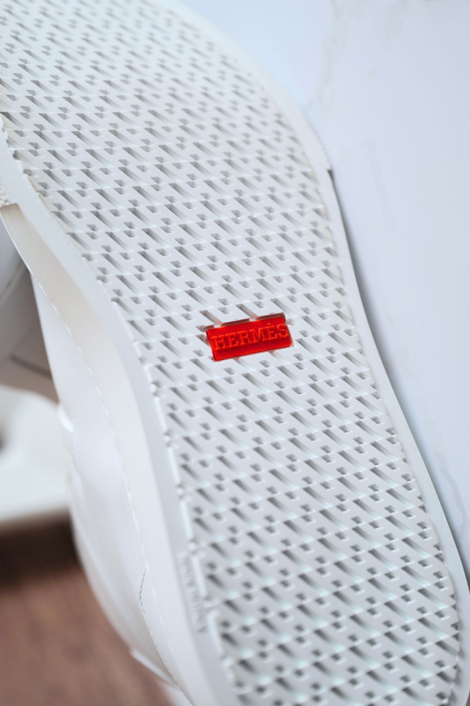 Hermès Daydream Sneaker White Leather Rose Gold Kelly Buckle Size 39.5