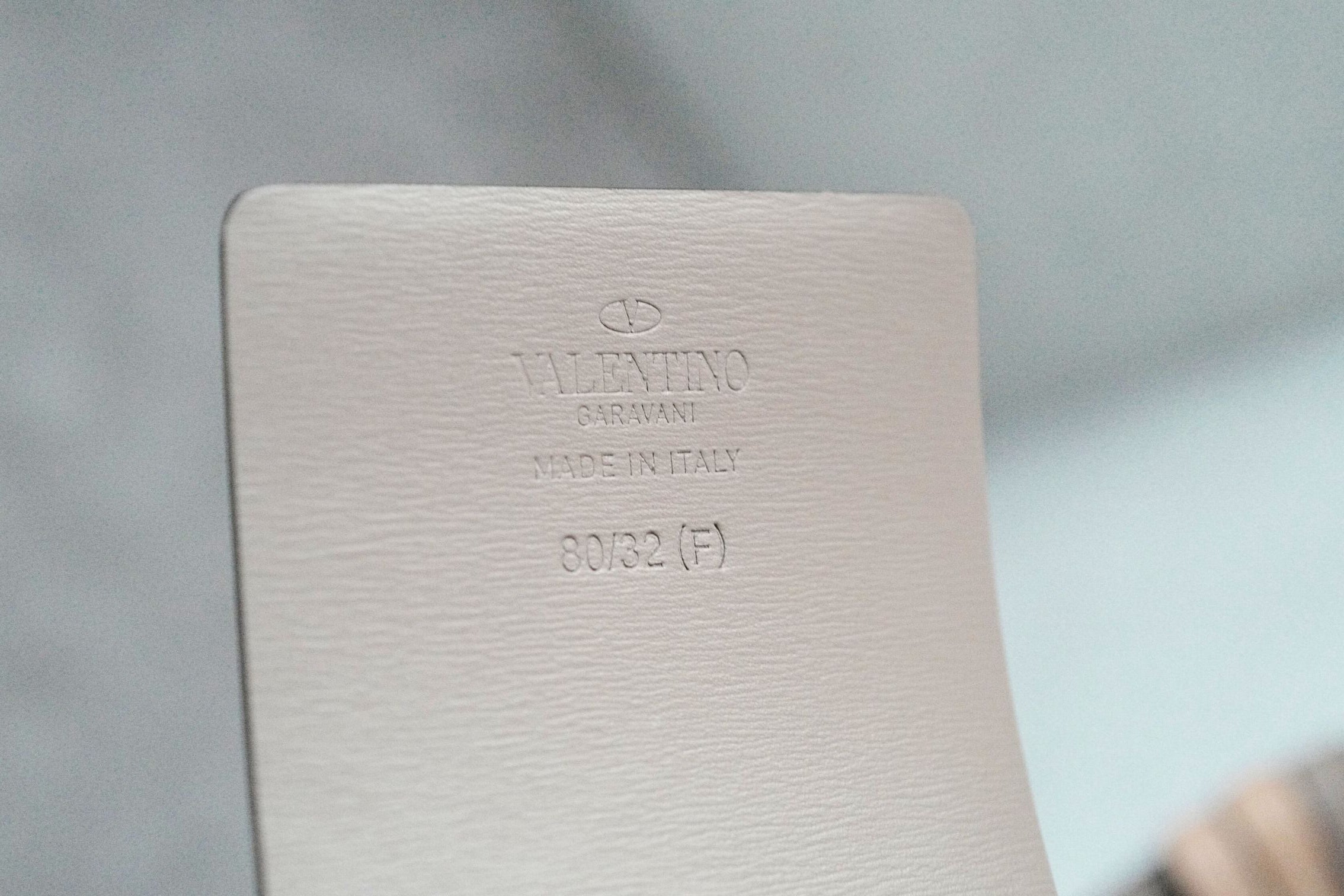 Valentino Vlogo Crystal Embellished Reversible Leather Belt Women's