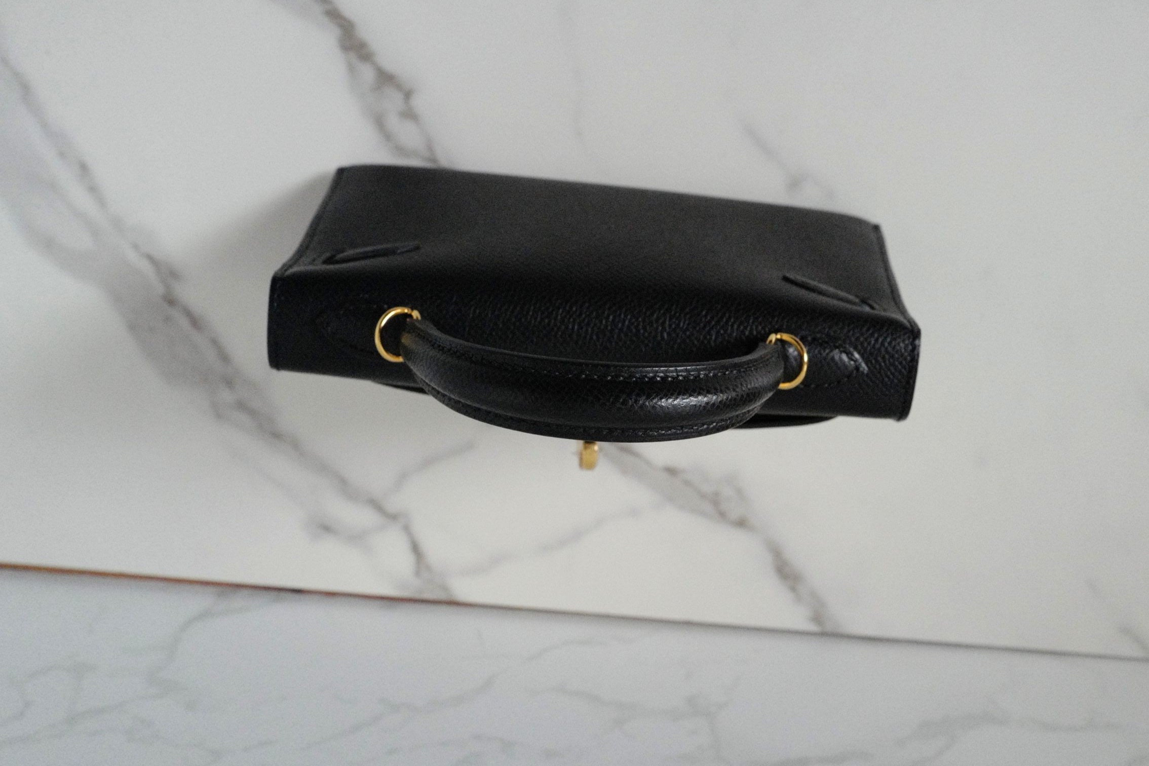 BNIB Hermes Mini Kelly Black Epsom Leather Gold Hardware G Stamp 2026
