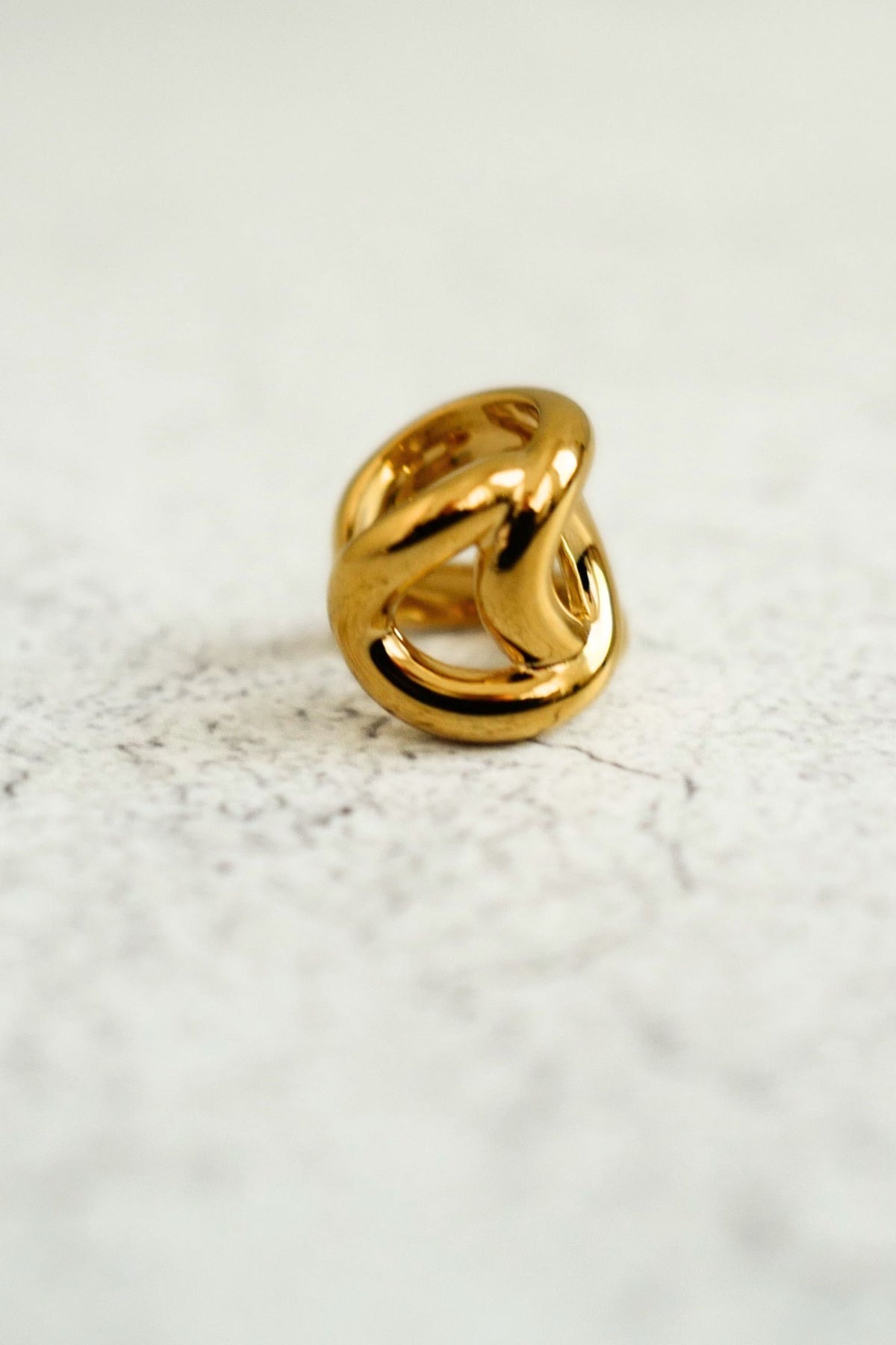 NEW Chanel 26K Ear Cuff Metal Gold Interlocking CC Logo Women Earring