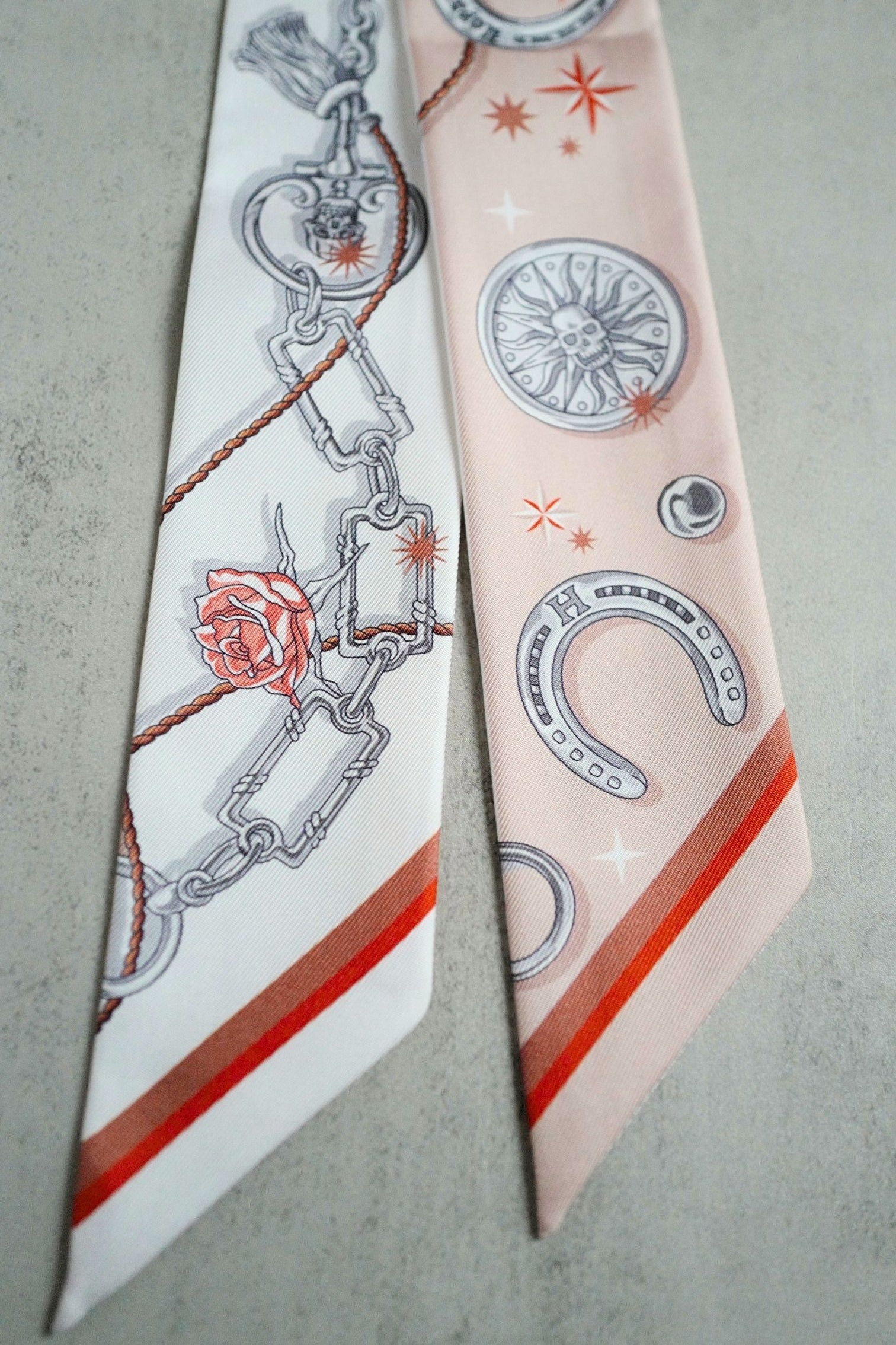 Hermès C’est La Fête Twilly Beige Rose / Caramel / Blanc