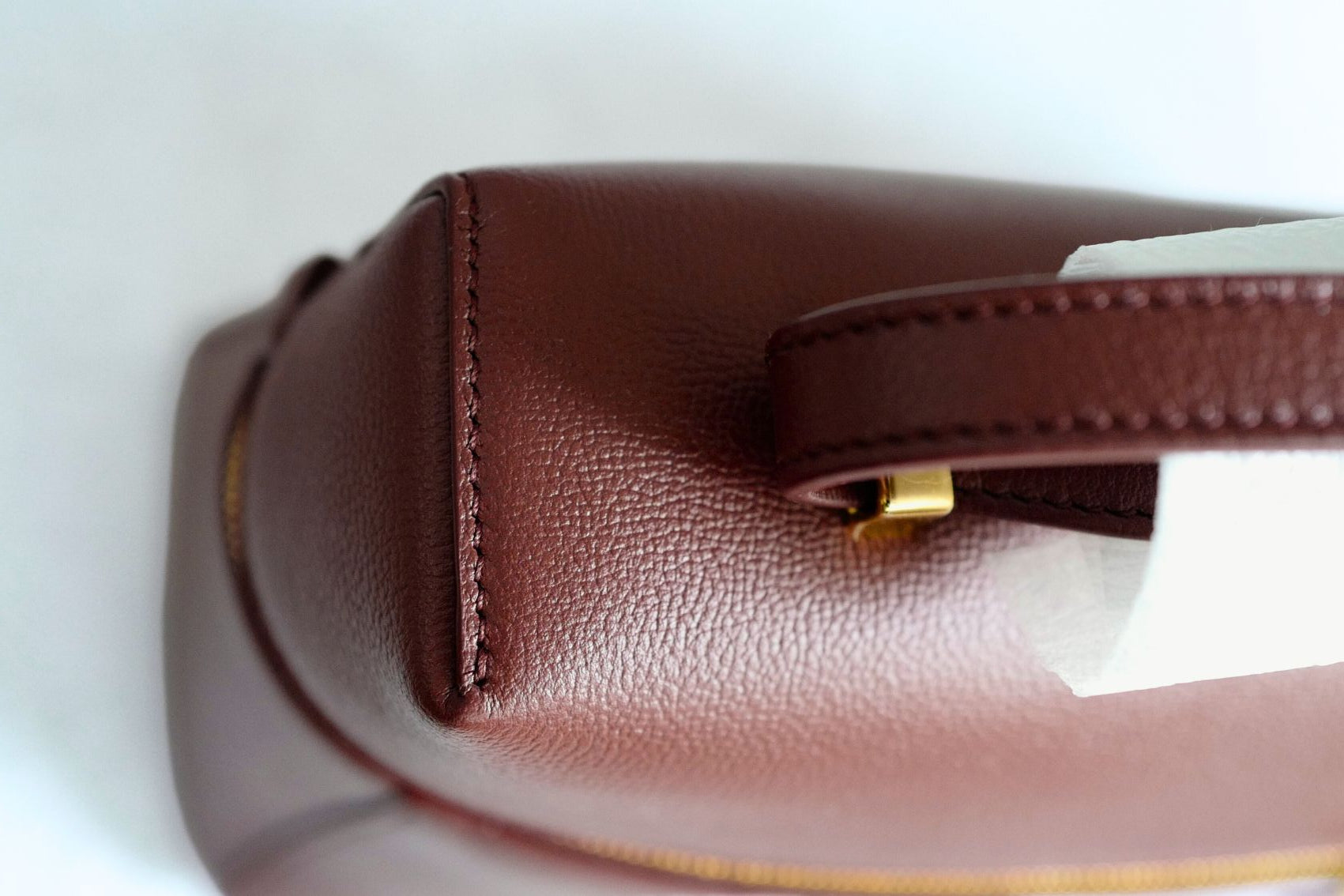 BNIB Loro Piana Extra Bag L27 Smoked Caramel In Grained Calfskin with Gold HW