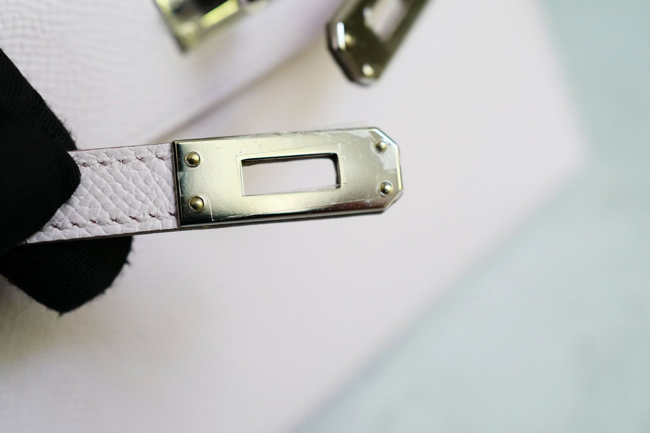 Hermès Mini Kelly Mauve Pale Epsom Leather Palladium Hardware 2024 Stamp B