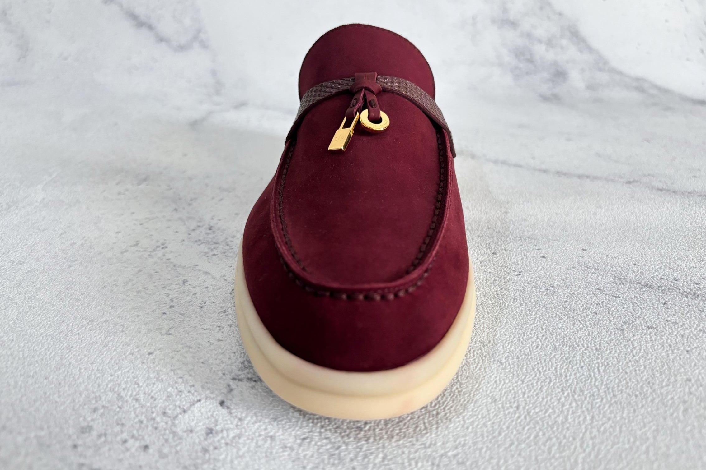Loro Piana Summer Charms Walk Loafers Azuki Beans Lizard/Suede 37 Limited Ed
