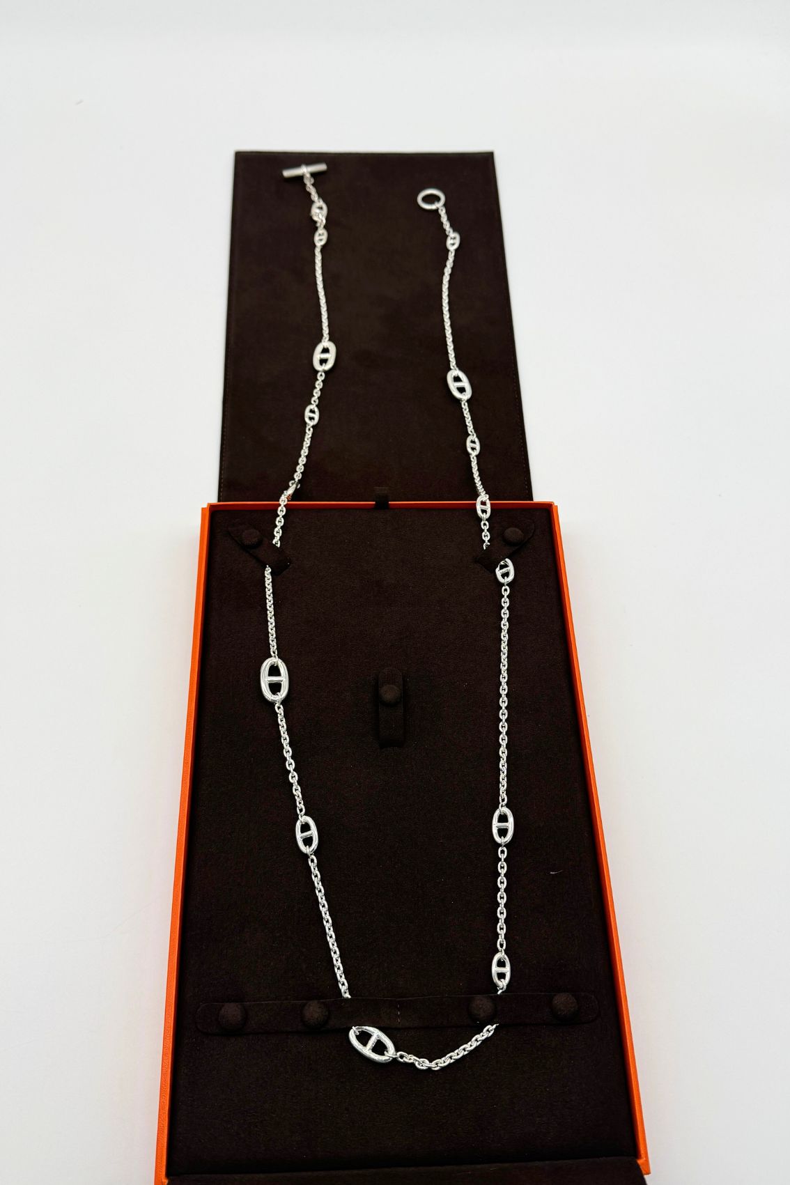 Hermès Farandole Long Necklace 120 Sterling Silver