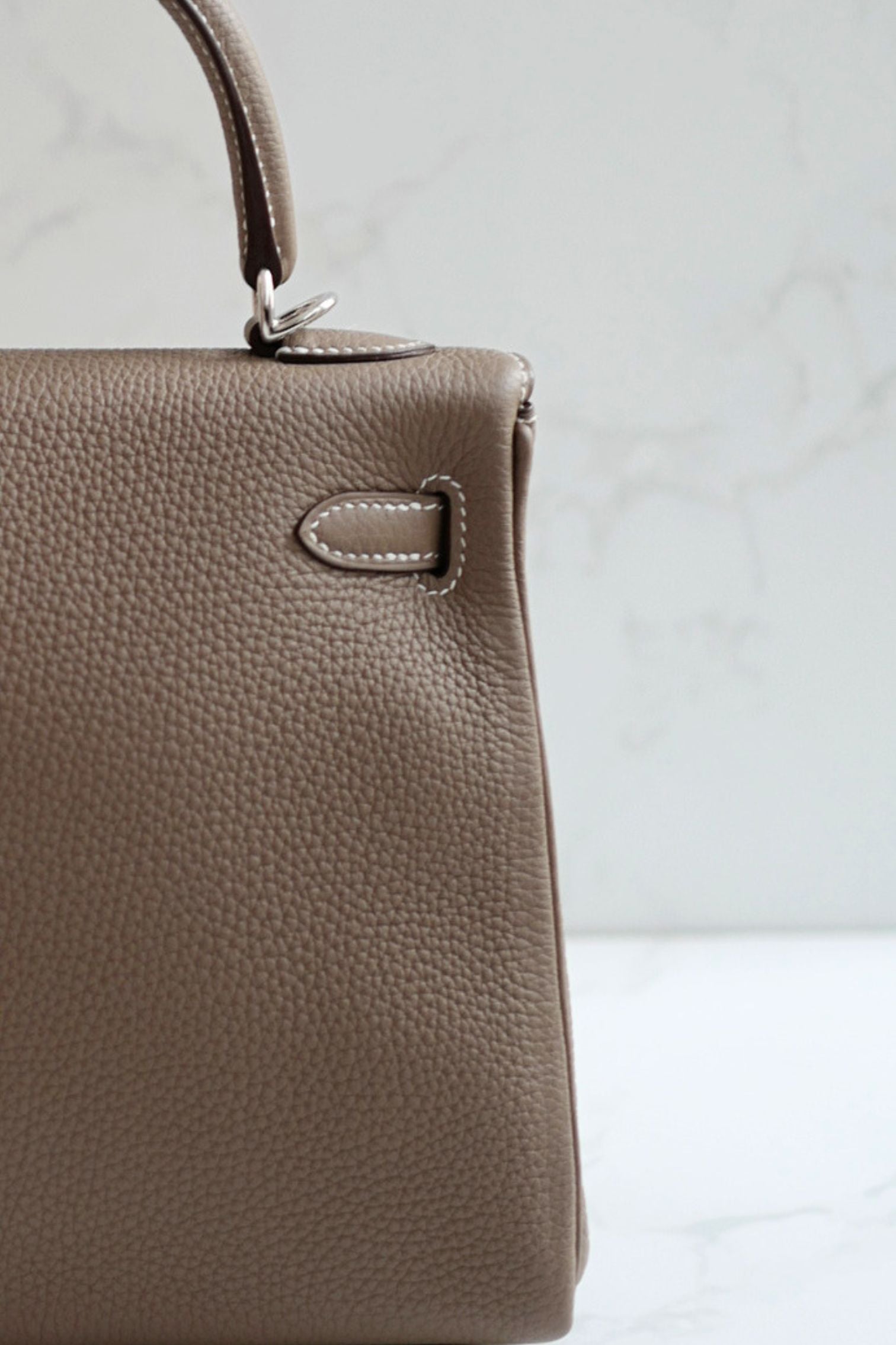 BNIB Hermes Kelly 25 Etoupe Togo Palladium Hardware G Stamp 2026