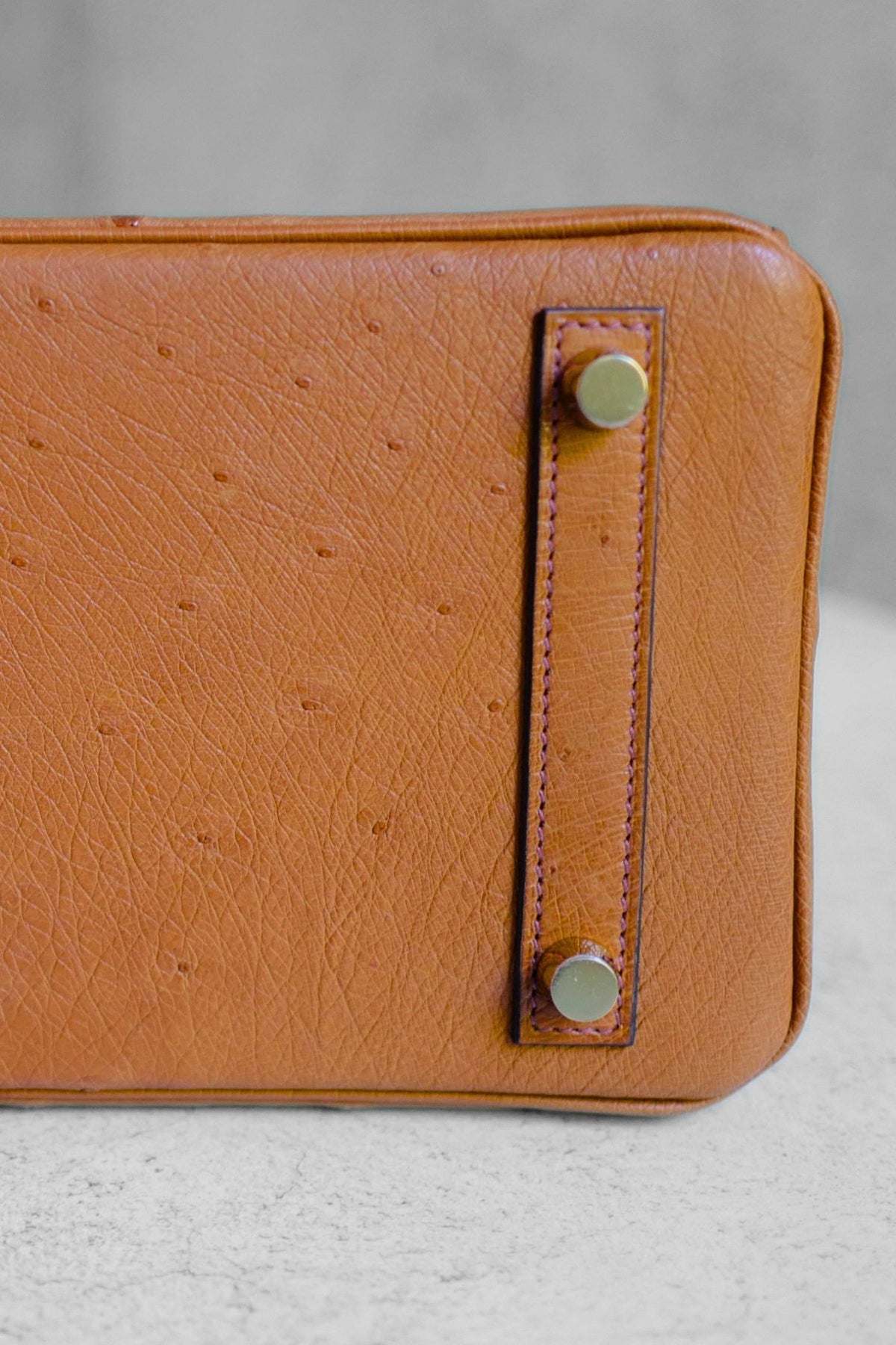 Hermès Birkin 25 Cognac Ostrich Leather Gold Hardware G Stamp 2026