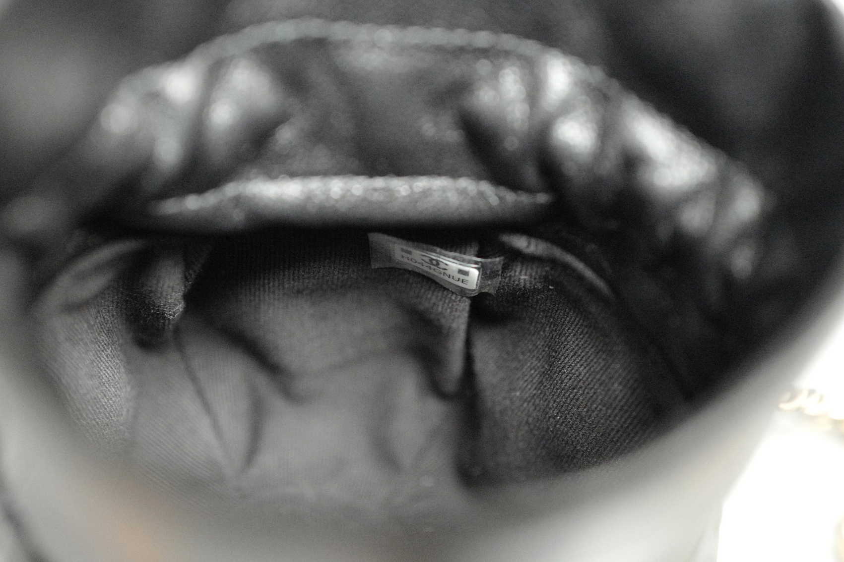 BNIB Chanel 23S Black Shiny Lambskin Clutch with Chain in Gold Hardware