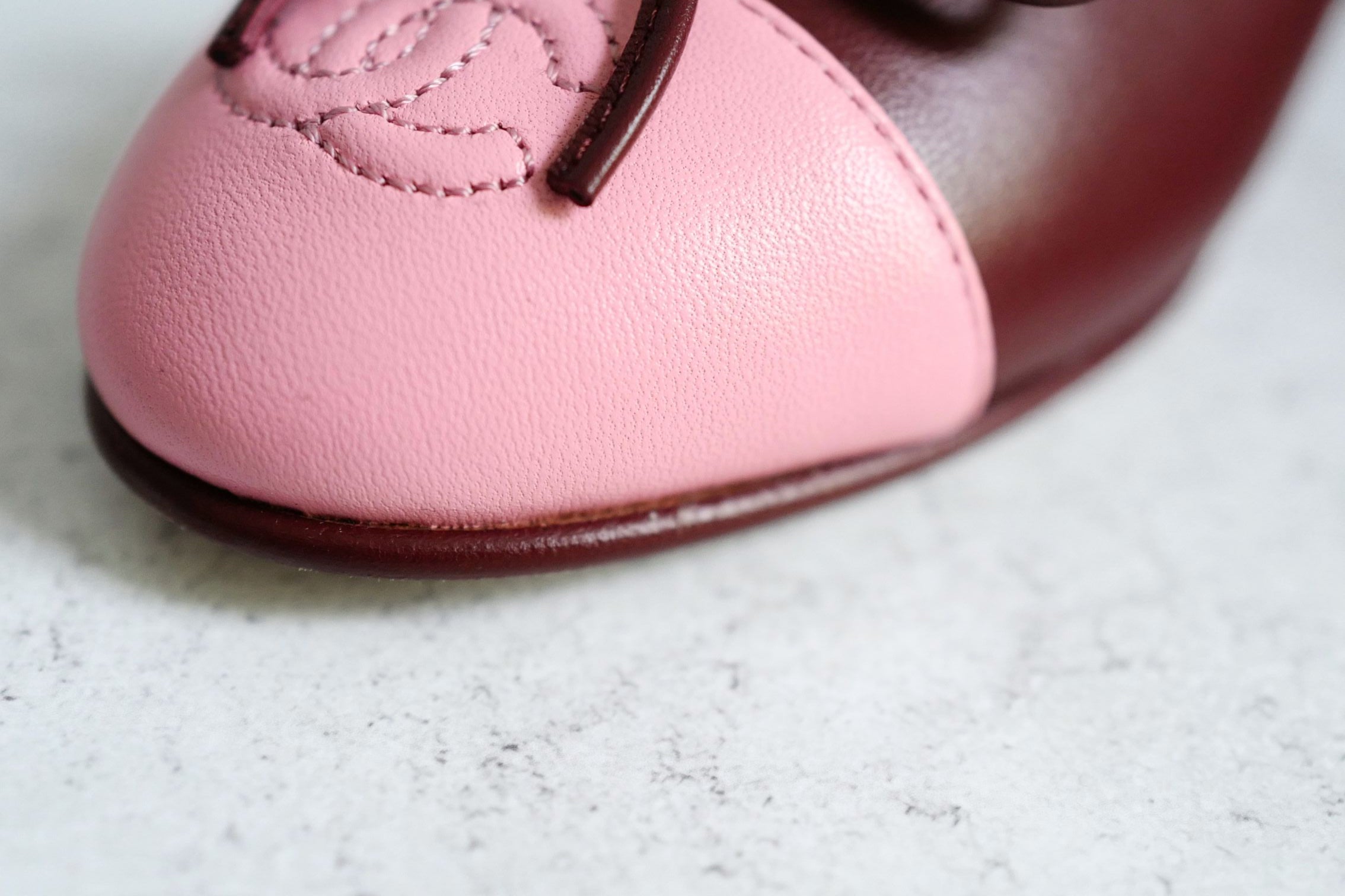 Chanel 26S Matthieu Blazy's Ballet Flats Burgundy Pink Lambskin Size 36C