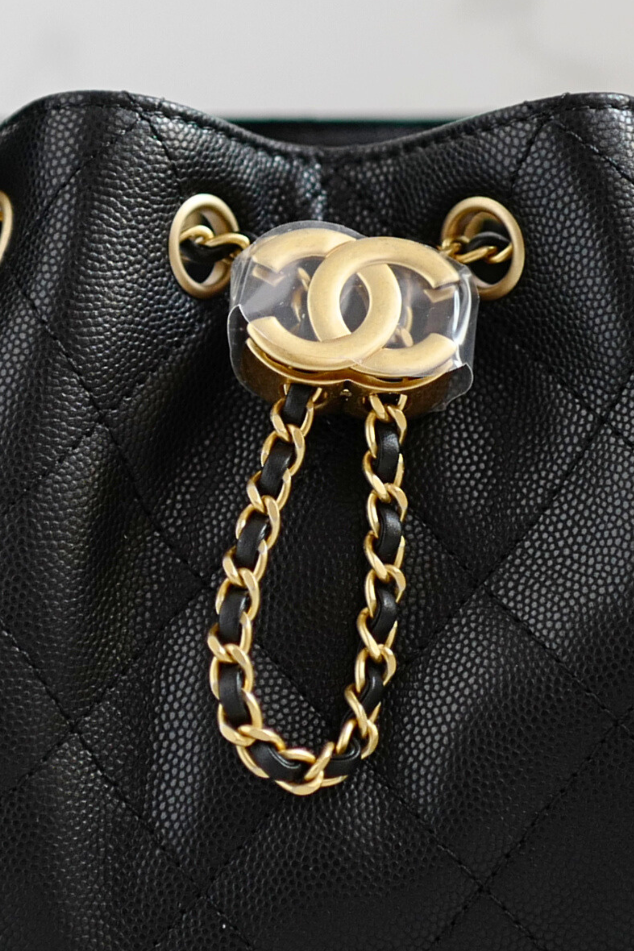 BNIB Chanel 26C Mini Hobo Bag Black Grained Calfskin with Gold Hardware